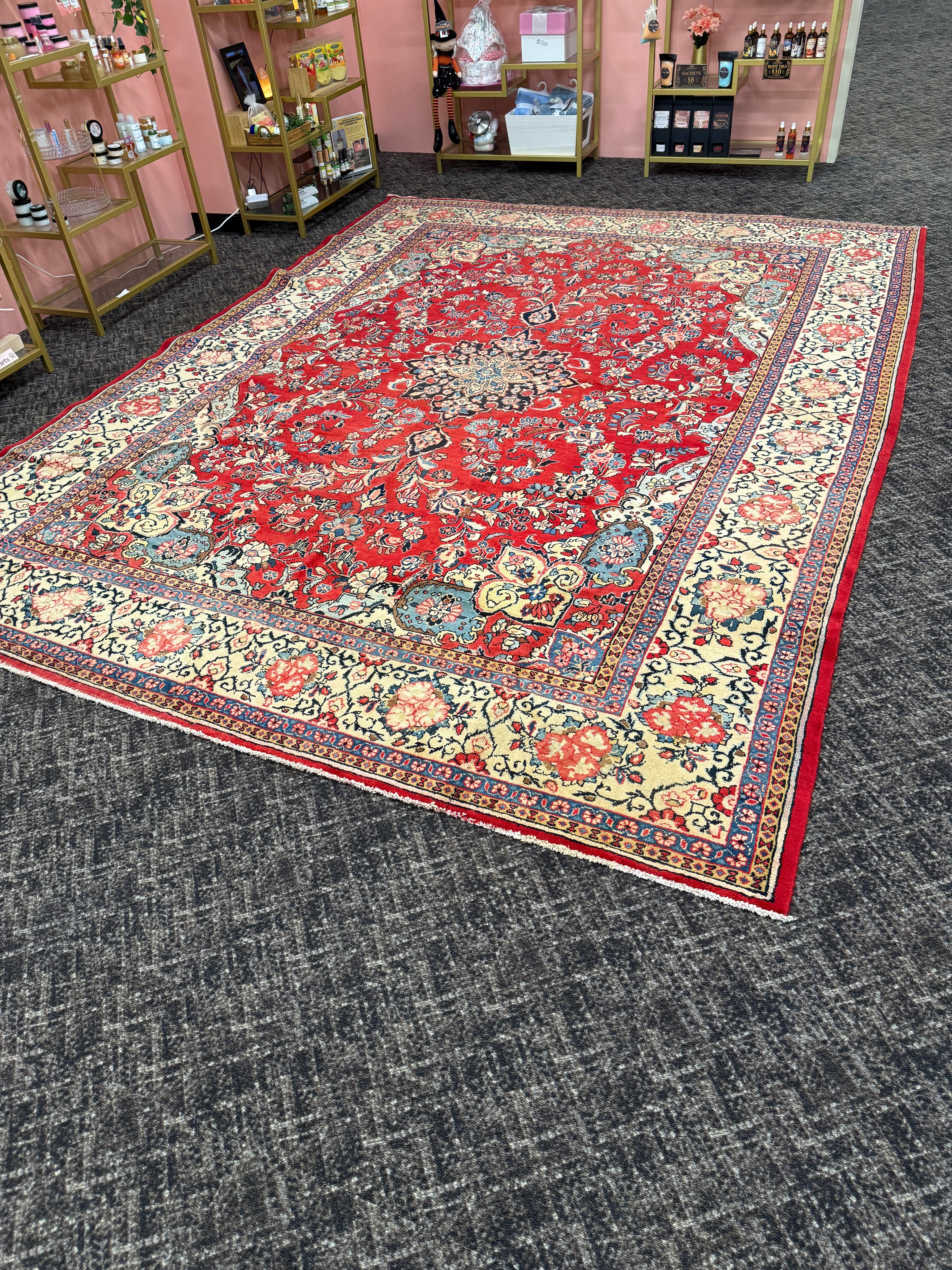 9' x 12' Ft. Authentic Vintage Persian Kashan Hand Knotted Wool Area Rug - BR3133