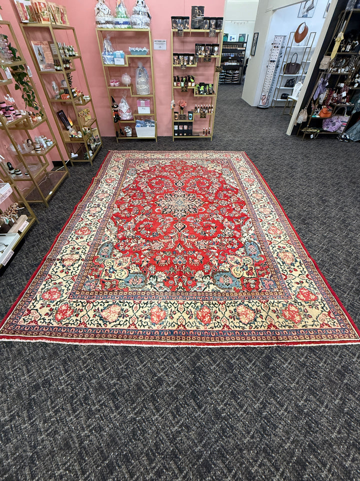 9' x 12' Ft. Authentic Vintage Persian Kashan Hand Knotted Wool Area Rug - BR3133
