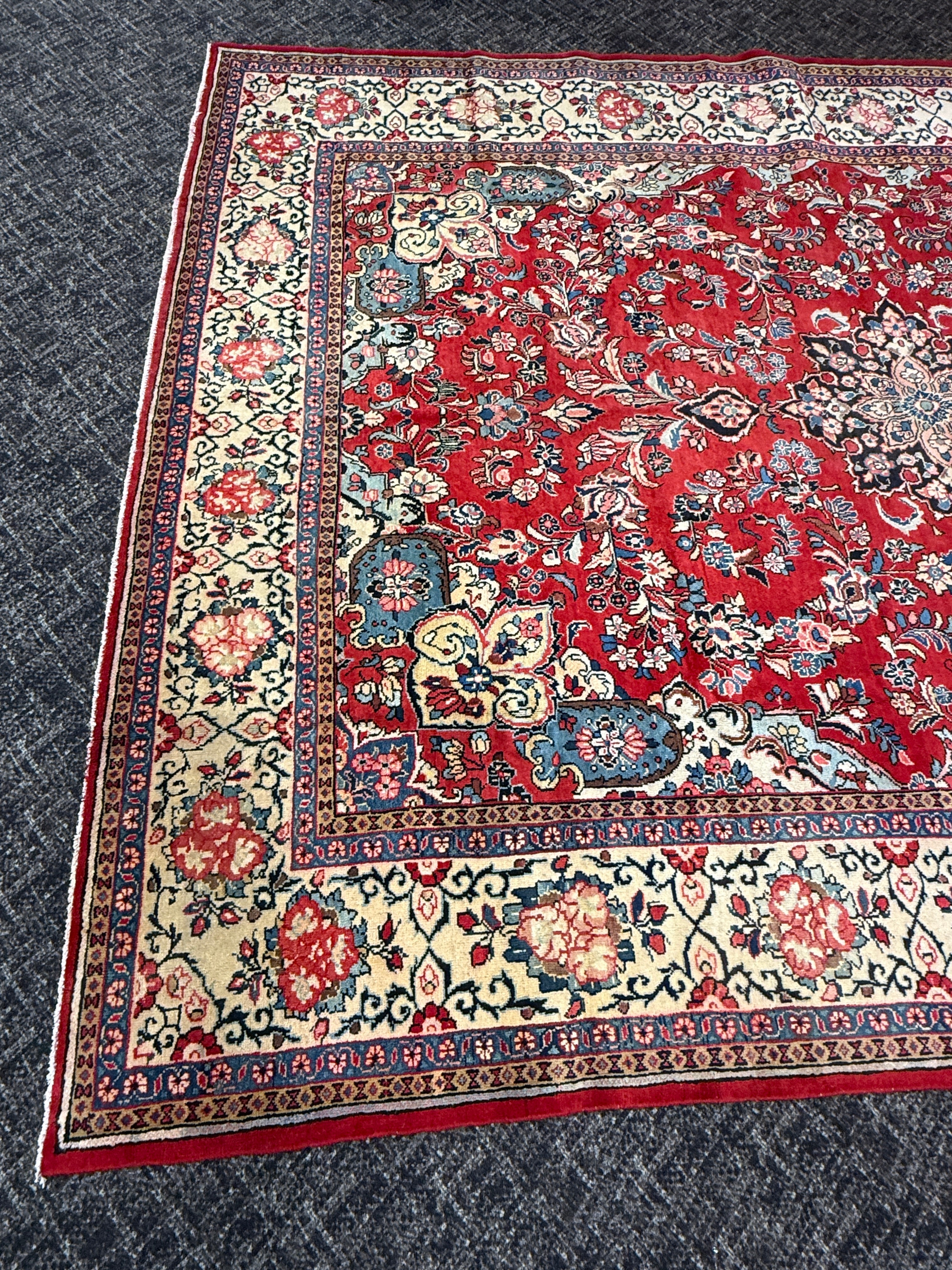 9' x 12' Ft. Authentic Vintage Persian Kashan Hand Knotted Wool Area Rug - BR3133