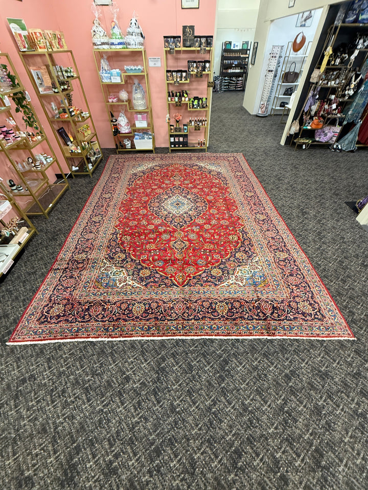 10' x 13' Ft. Authentic Vintage Persian Kashan Hand Knotted Wool Area Rug - BR3134