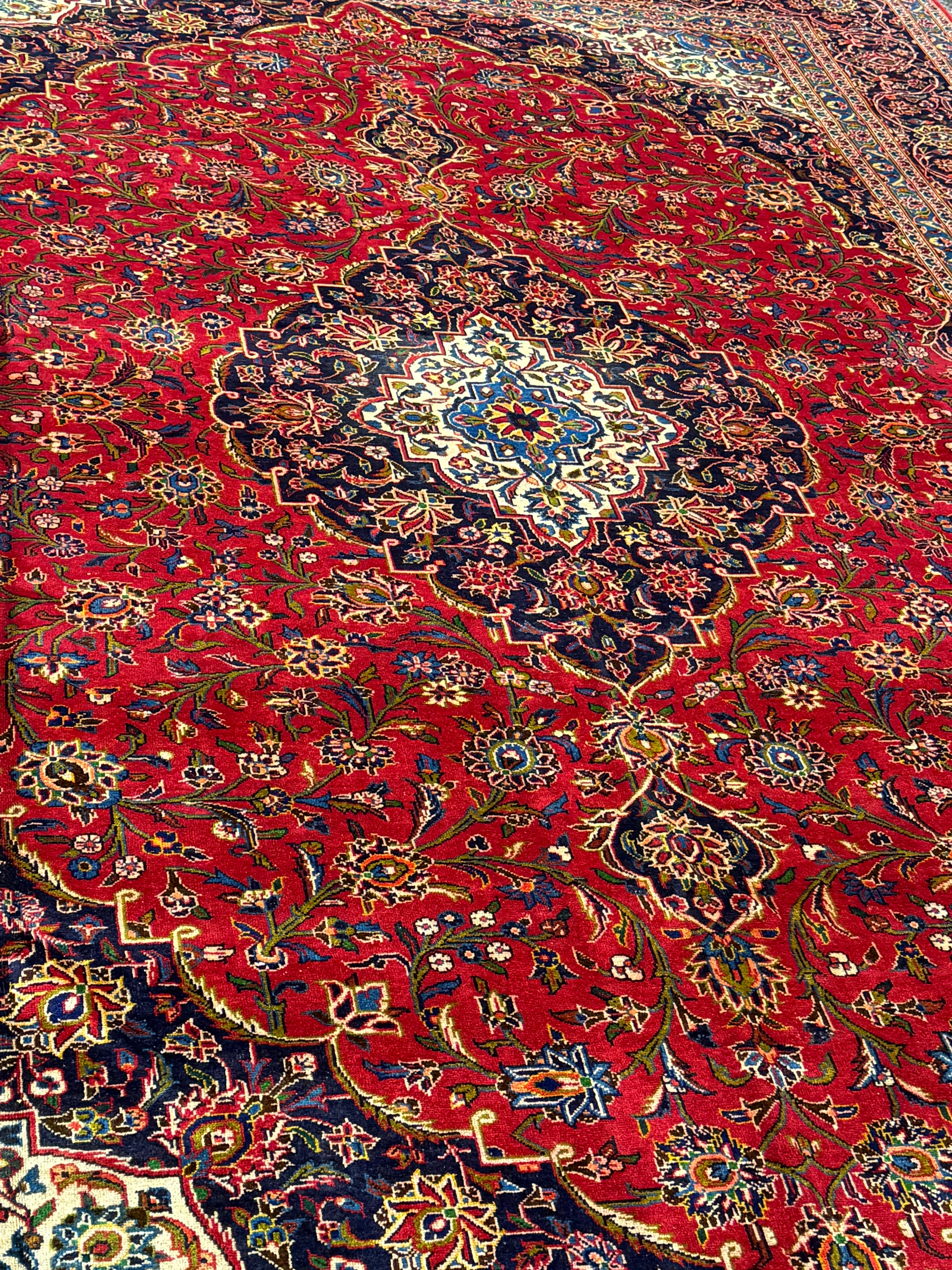 10' x 13' Ft. Authentic Vintage Persian Kashan Hand Knotted Wool Area Rug - BR3134