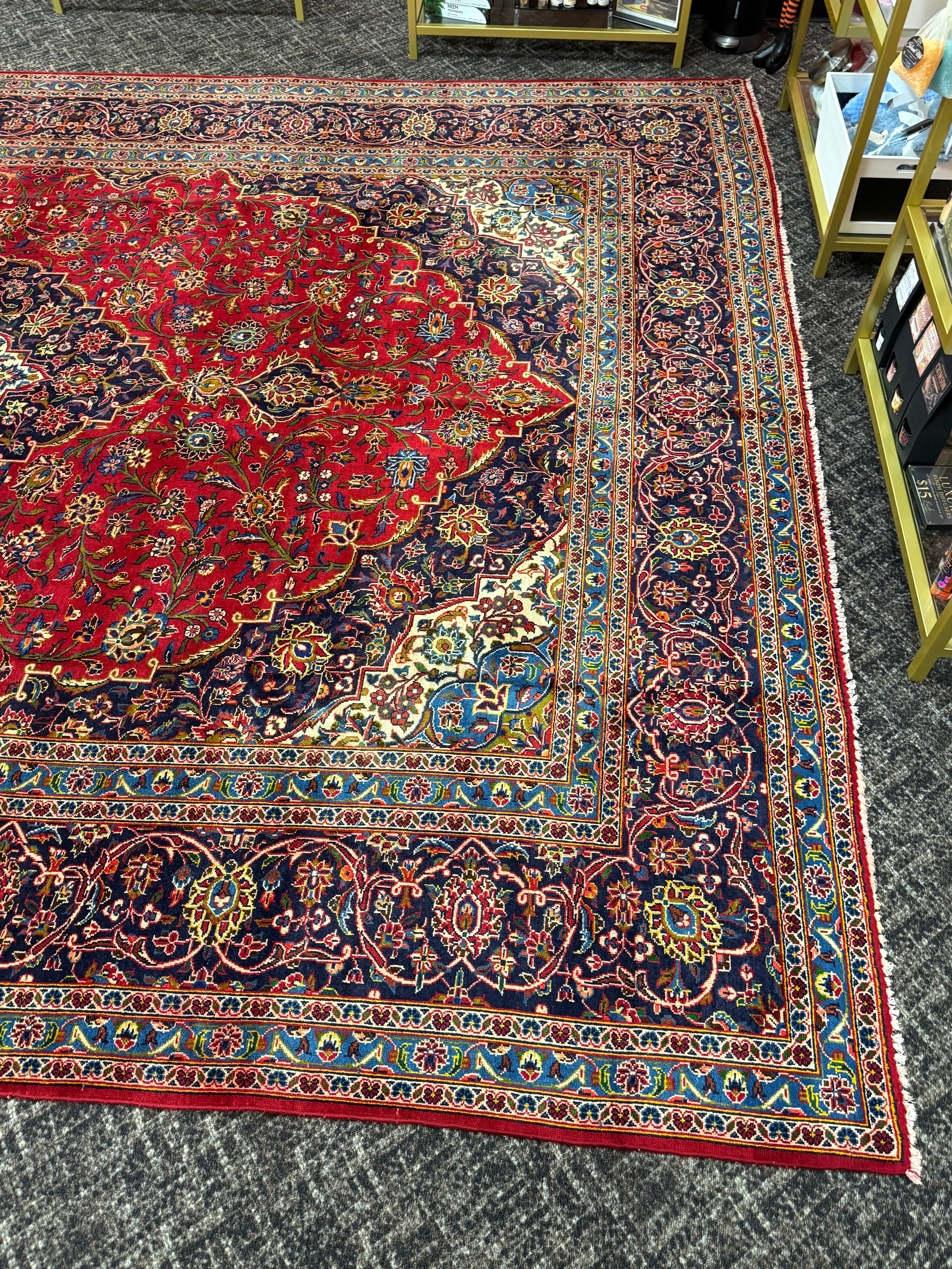 10' x 13' Ft. Authentic Vintage Persian Kashan Hand Knotted Wool Area Rug - BR3134