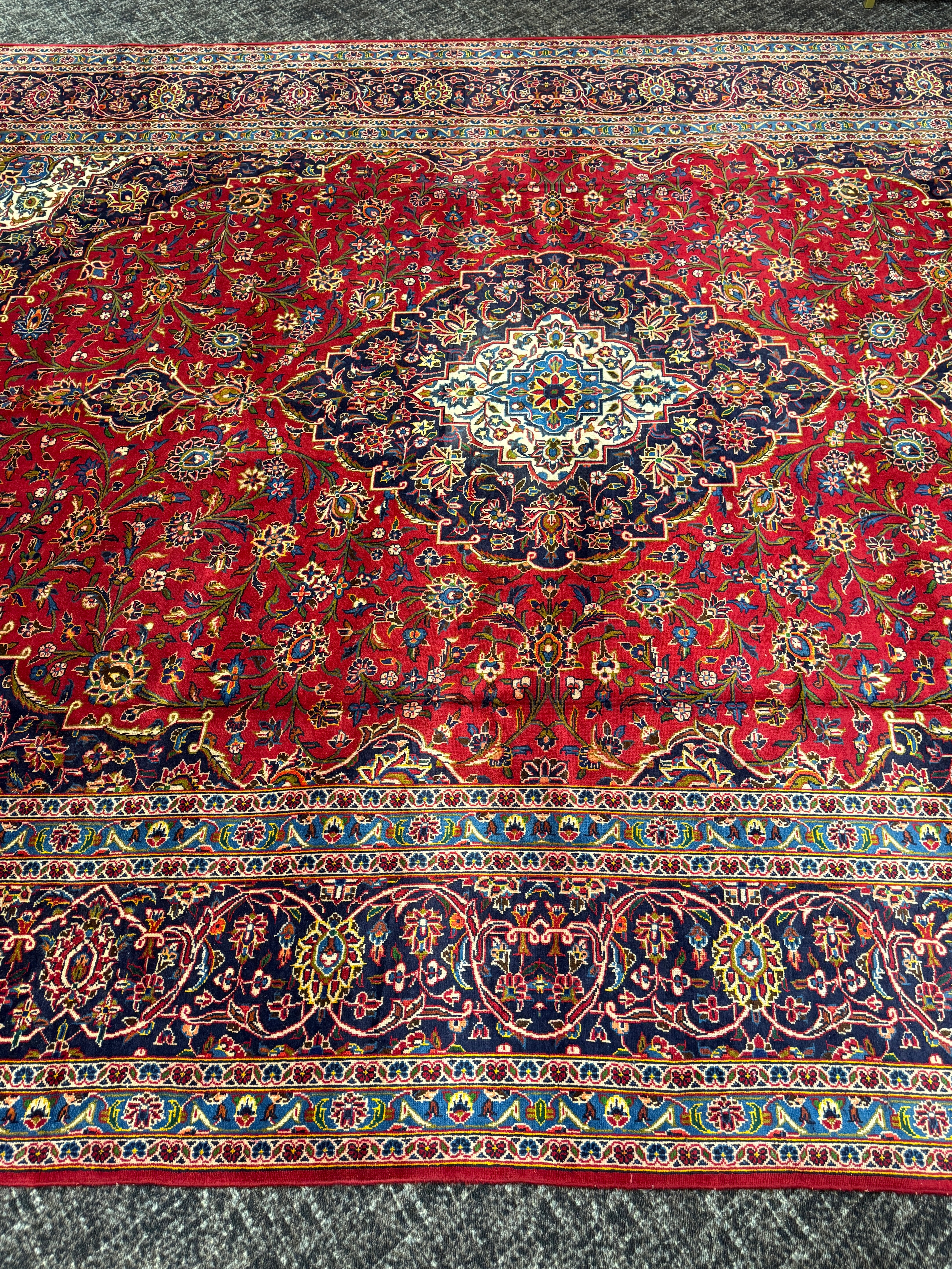 10' x 13' Ft. Authentic Vintage Persian Kashan Hand Knotted Wool Area Rug - BR3134