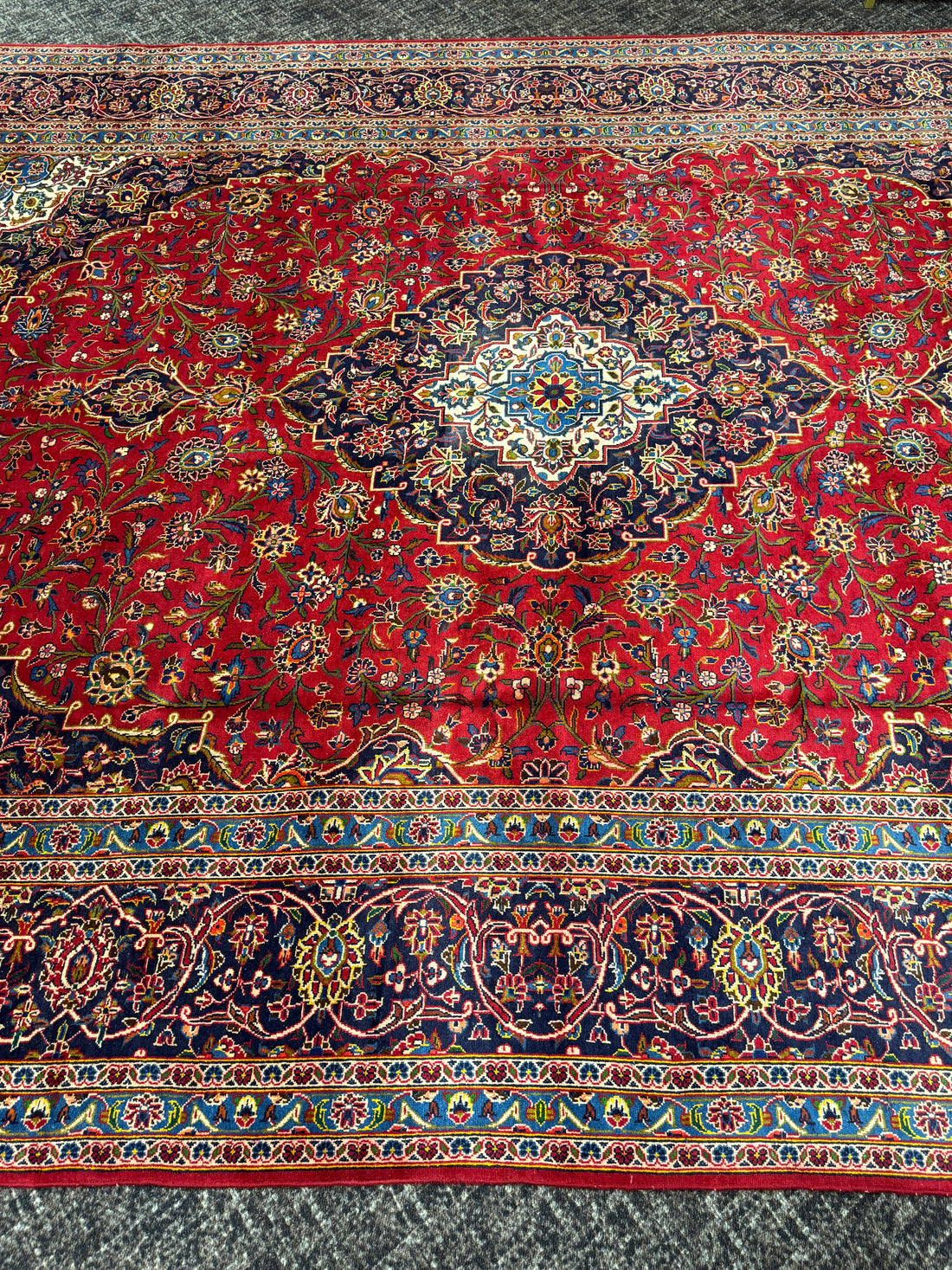 10' x 13' Ft. Authentic Vintage Persian Kashan Hand Knotted Wool Area Rug - BR3134