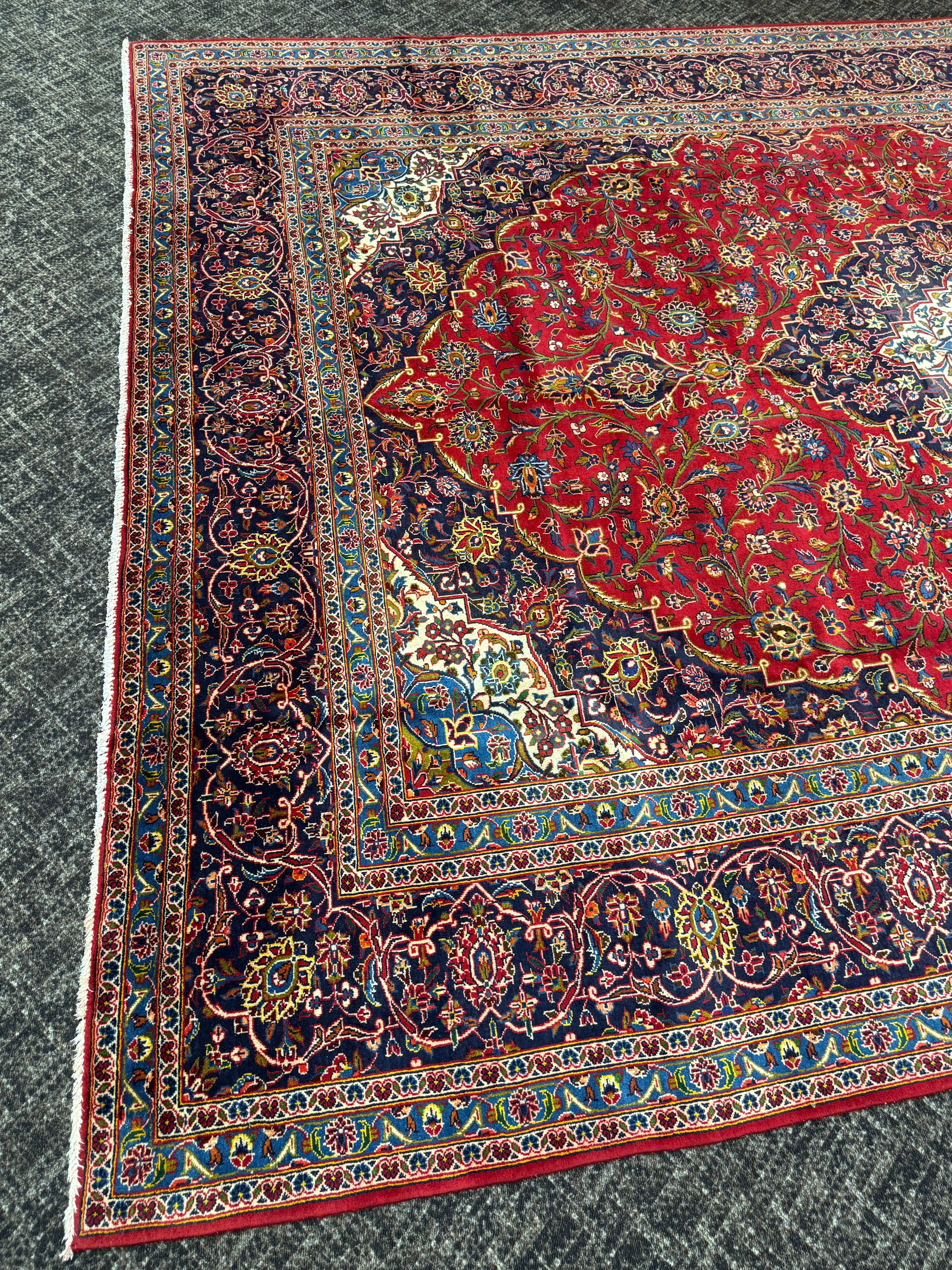 10' x 13' Ft. Authentic Vintage Persian Kashan Hand Knotted Wool Area Rug - BR3134
