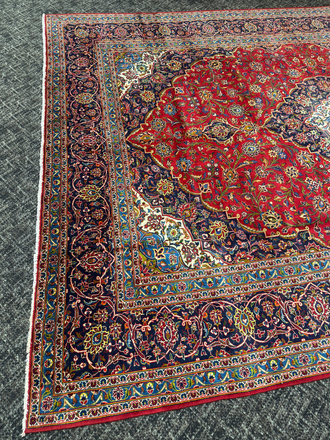 10' x 13' Ft. Authentic Vintage Persian Kashan Hand Knotted Wool Area Rug - BR3134