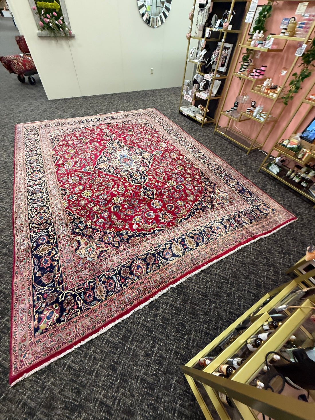 Rare 9 1/2' x 13' Ft. Authentic Vintage Persian Kashan Hand Knotted Wool Area Rug - BR3135