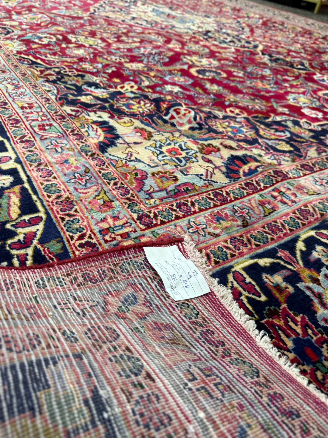 Rare 9 1/2' x 13' Ft. Authentic Vintage Persian Kashan Hand Knotted Wool Area Rug - BR3135