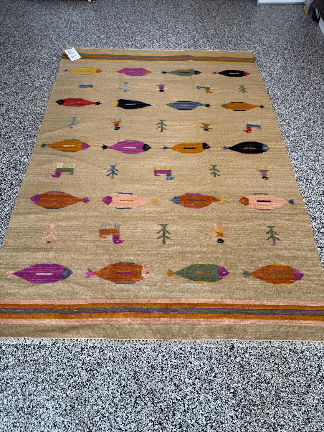 6' x 9' Ft. Fun Colorful Fish / Farm Design Turkish Oushak Hand Knotted Wool Area Rug - BR3144