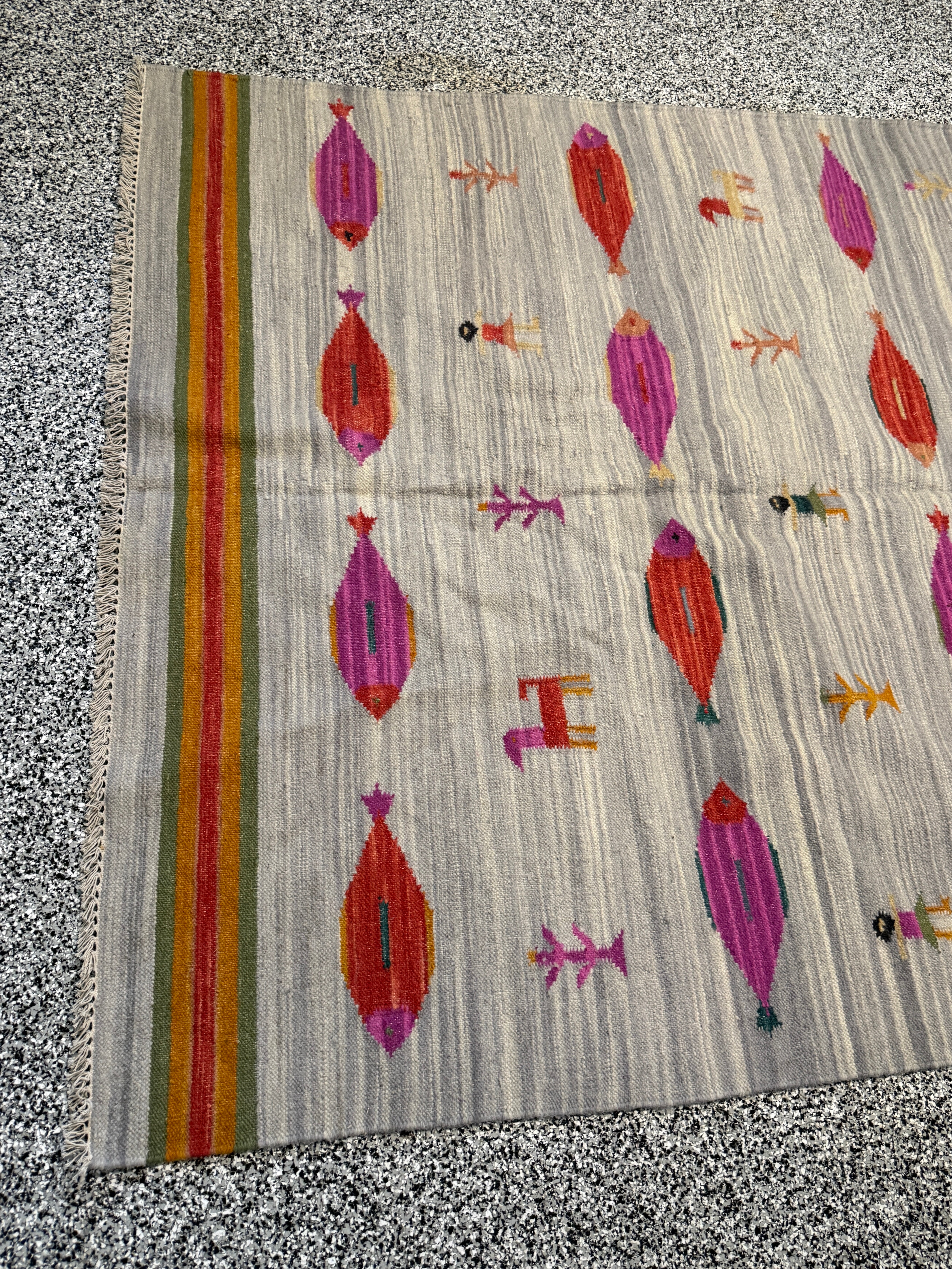 6' x 9' Ft. Fun Colorful Fish Design Turkish Oushak Hand Knotted Wool Area Rug - BR3129