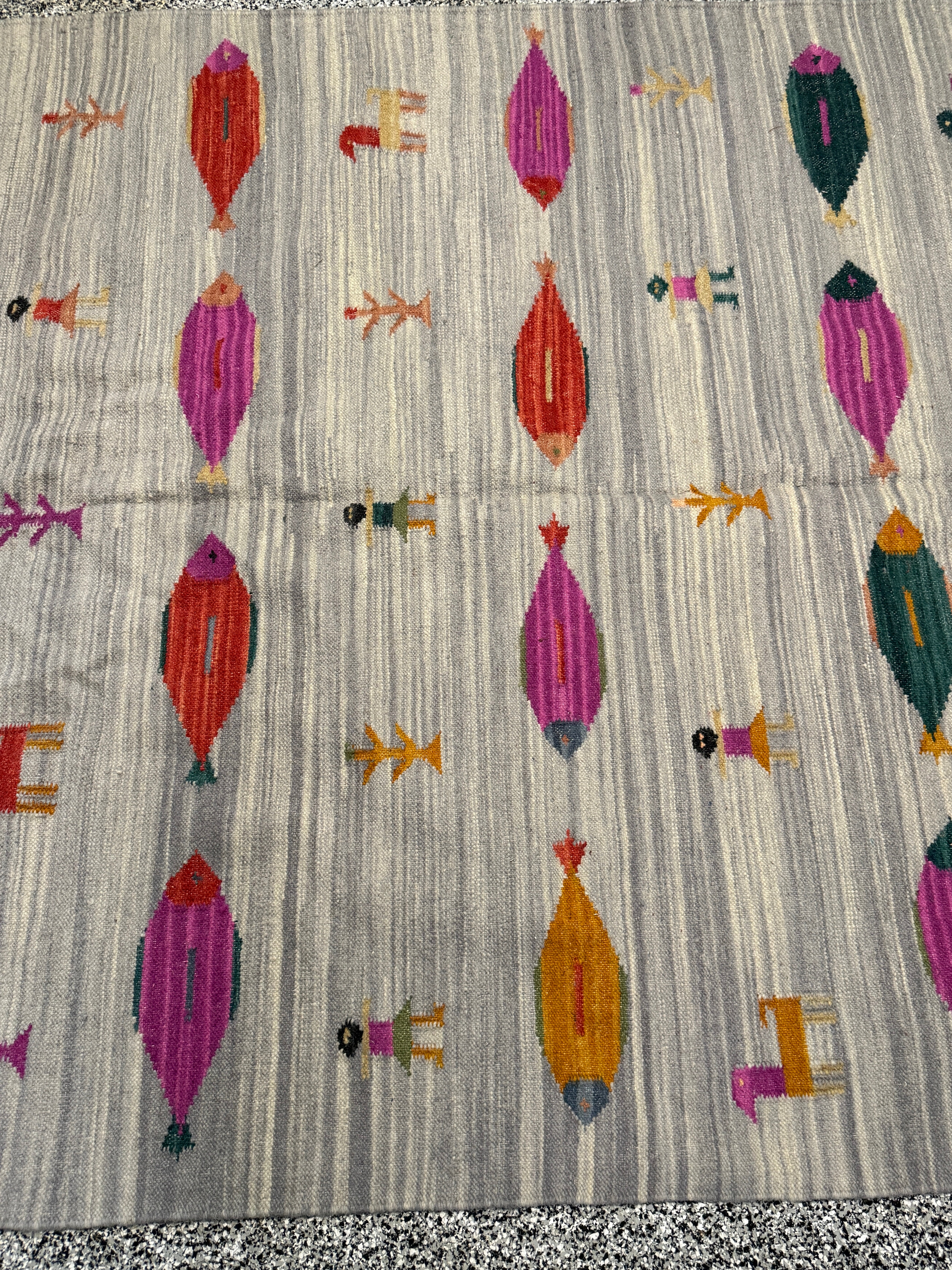 6' x 9' Ft. Fun Colorful Fish Design Turkish Oushak Hand Knotted Wool Area Rug - BR3129