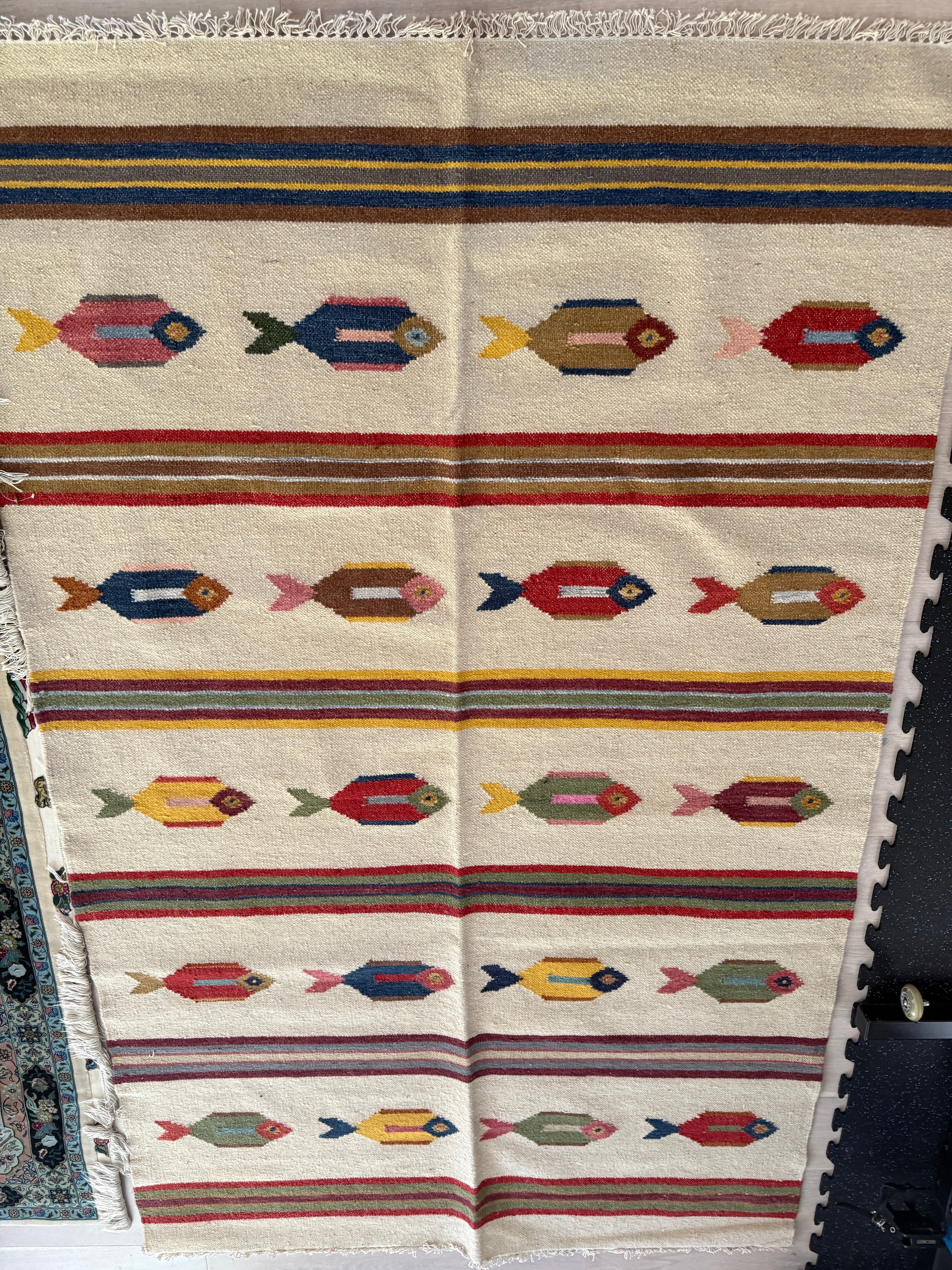 5' x 8' Ft. Fun Colorful Fish Design Turkish Oushak Hand Knotted Wool Area Rug - BR3143