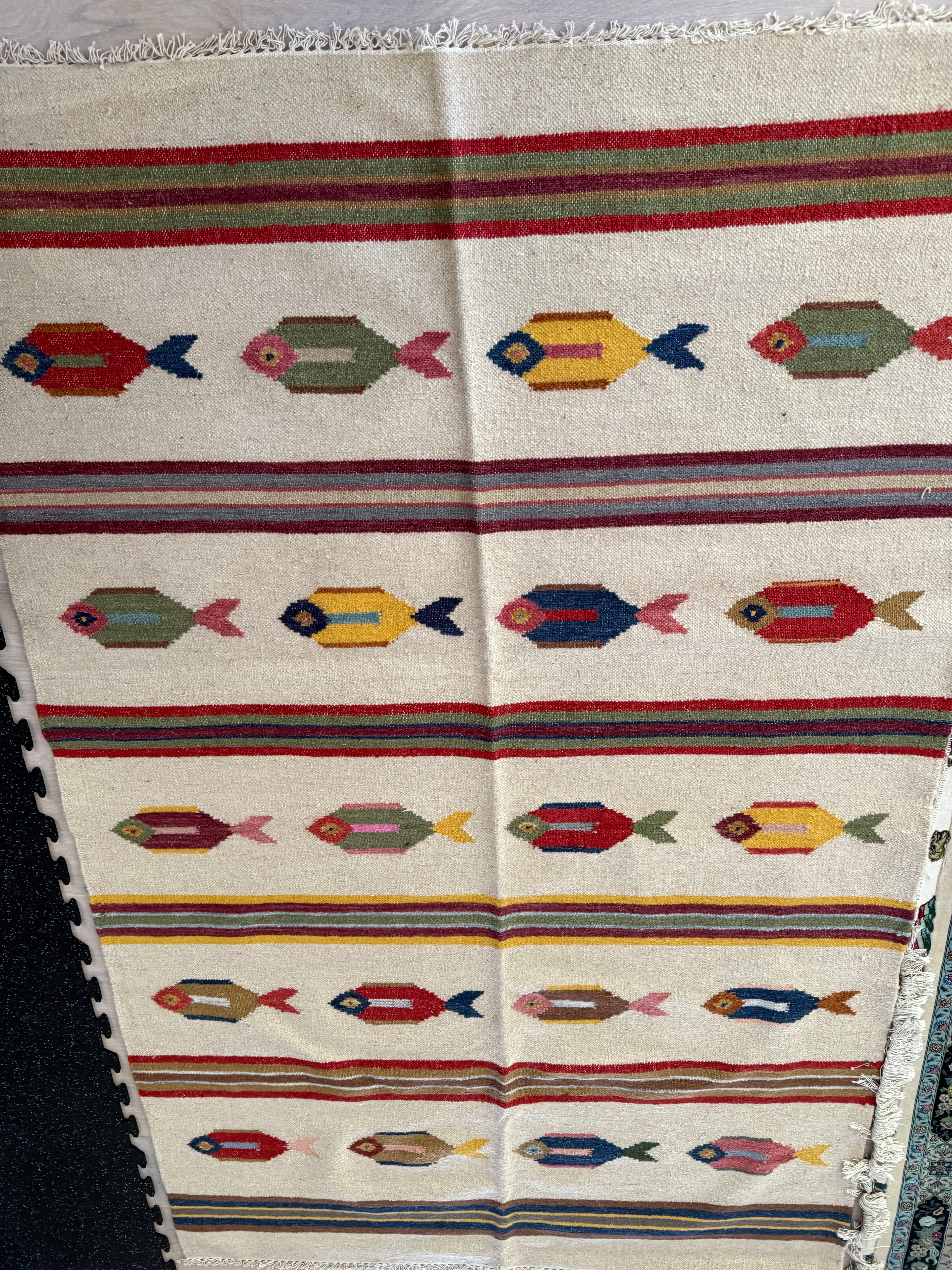 5' x 8' Ft. Fun Colorful Fish Design Turkish Oushak Hand Knotted Wool Area Rug - BR3143