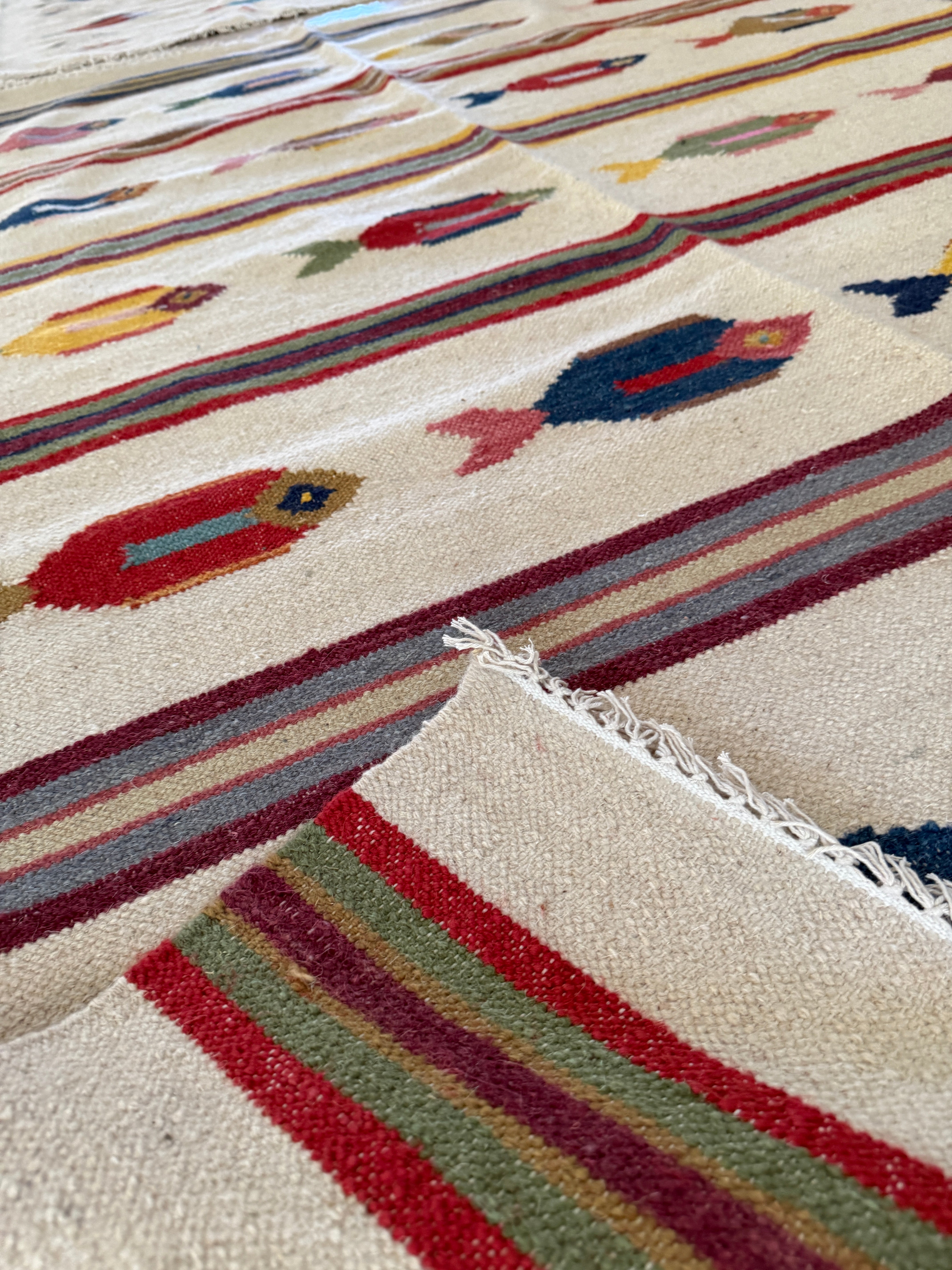5' x 8' Ft. Fun Colorful Fish Design Turkish Oushak Hand Knotted Wool Area Rug - BR3143