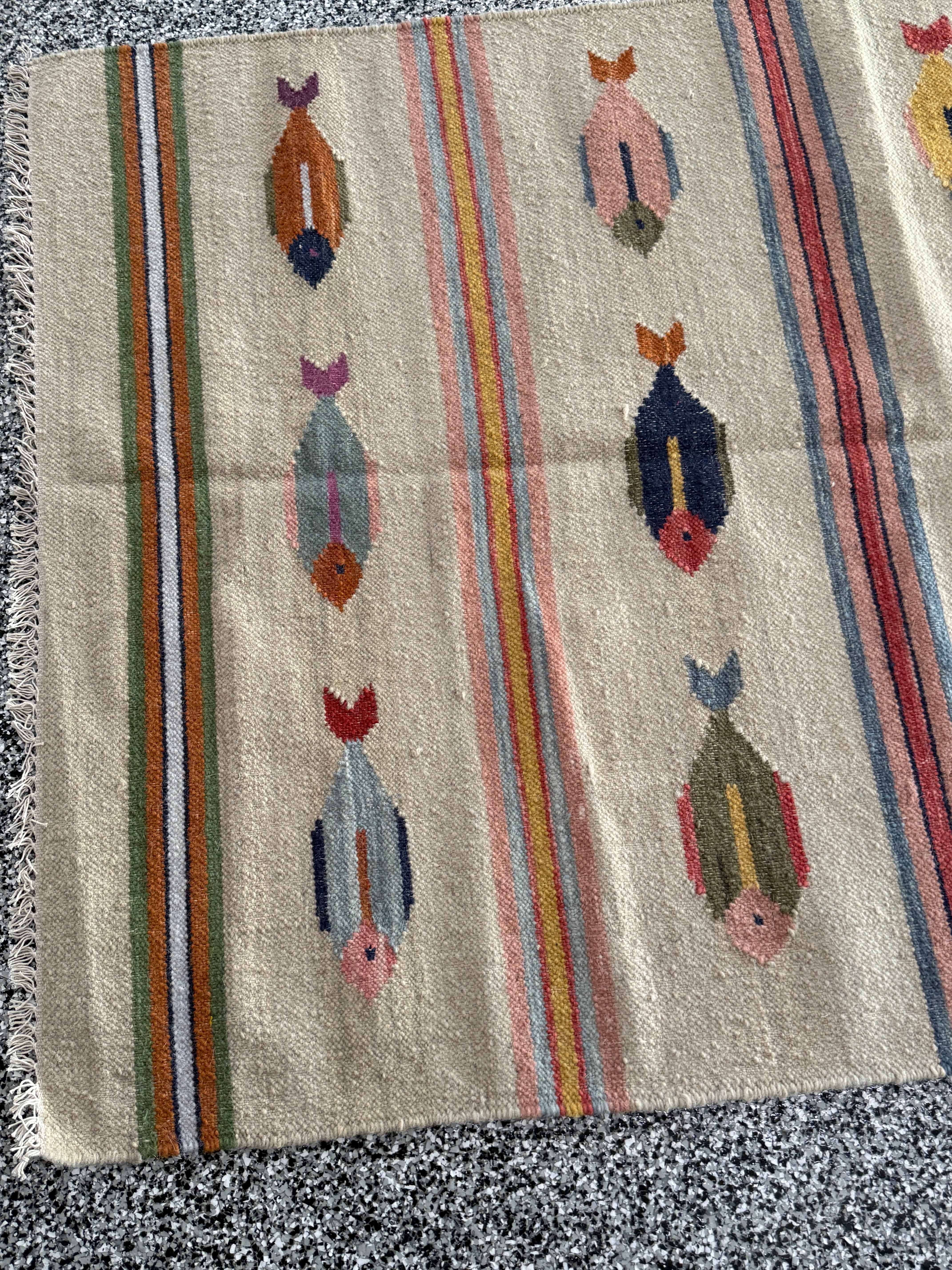 4' x 6' Ft. Fun Colorful Contemporary Fish Design Turkish Oushak Kilim Hand Knotted Wool Area Rug – BR3147