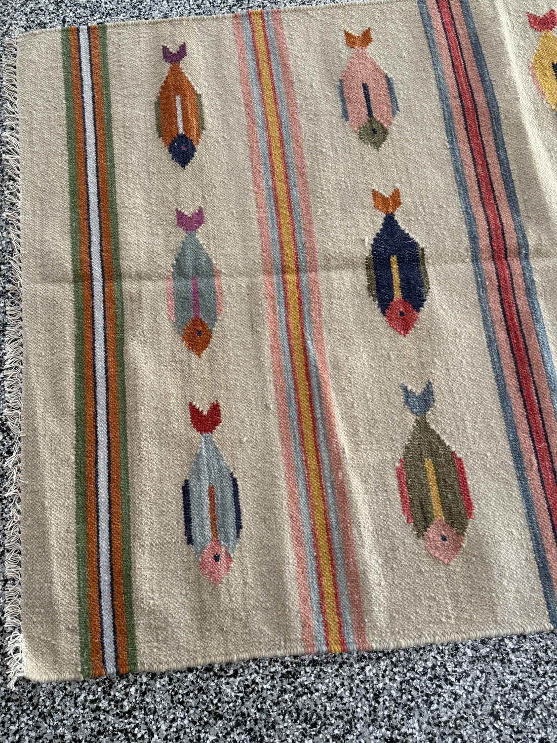 4' x 6' Ft. Fun Colorful Contemporary Fish Design Turkish Oushak Kilim Hand Knotted Wool Area Rug – BR3147