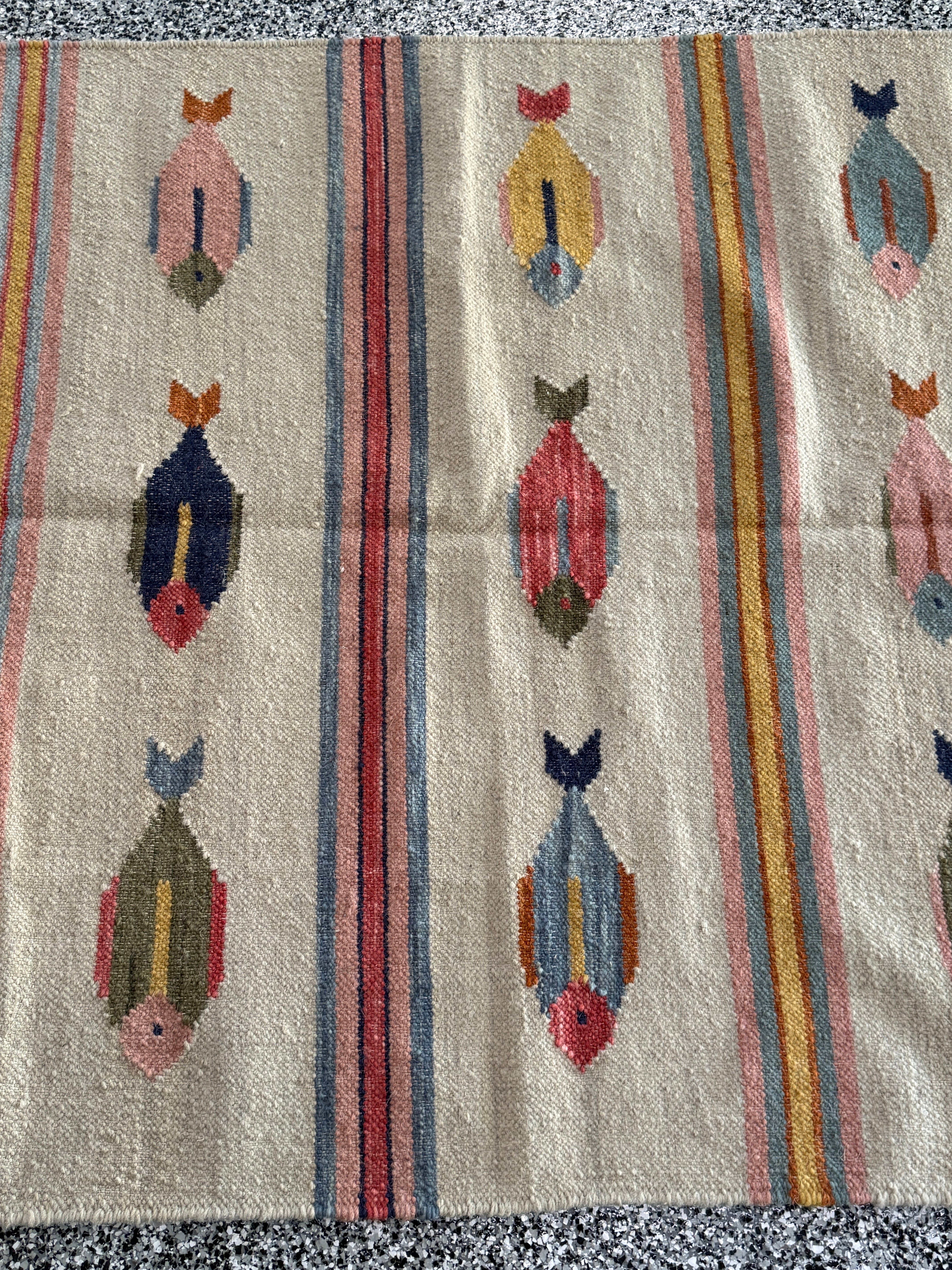 4' x 6' Ft. Fun Colorful Contemporary Fish Design Turkish Oushak Kilim Hand Knotted Wool Area Rug – BR3147
