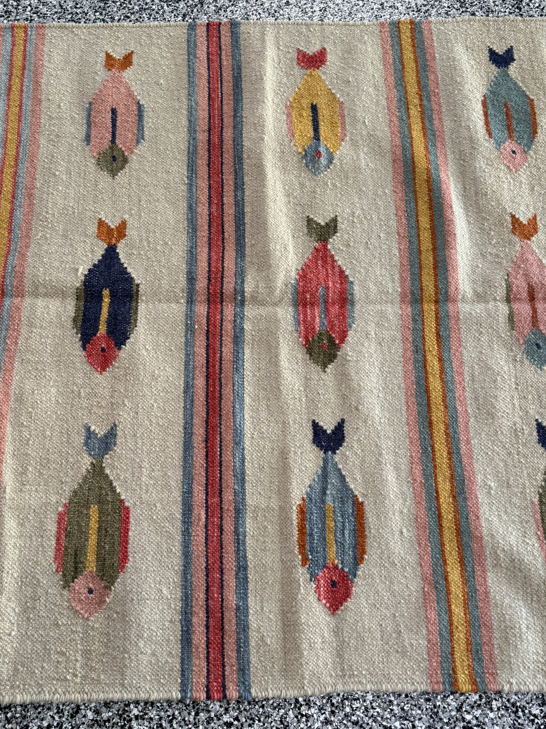 4' x 6' Ft. Fun Colorful Contemporary Fish Design Turkish Oushak Kilim Hand Knotted Wool Area Rug – BR3147