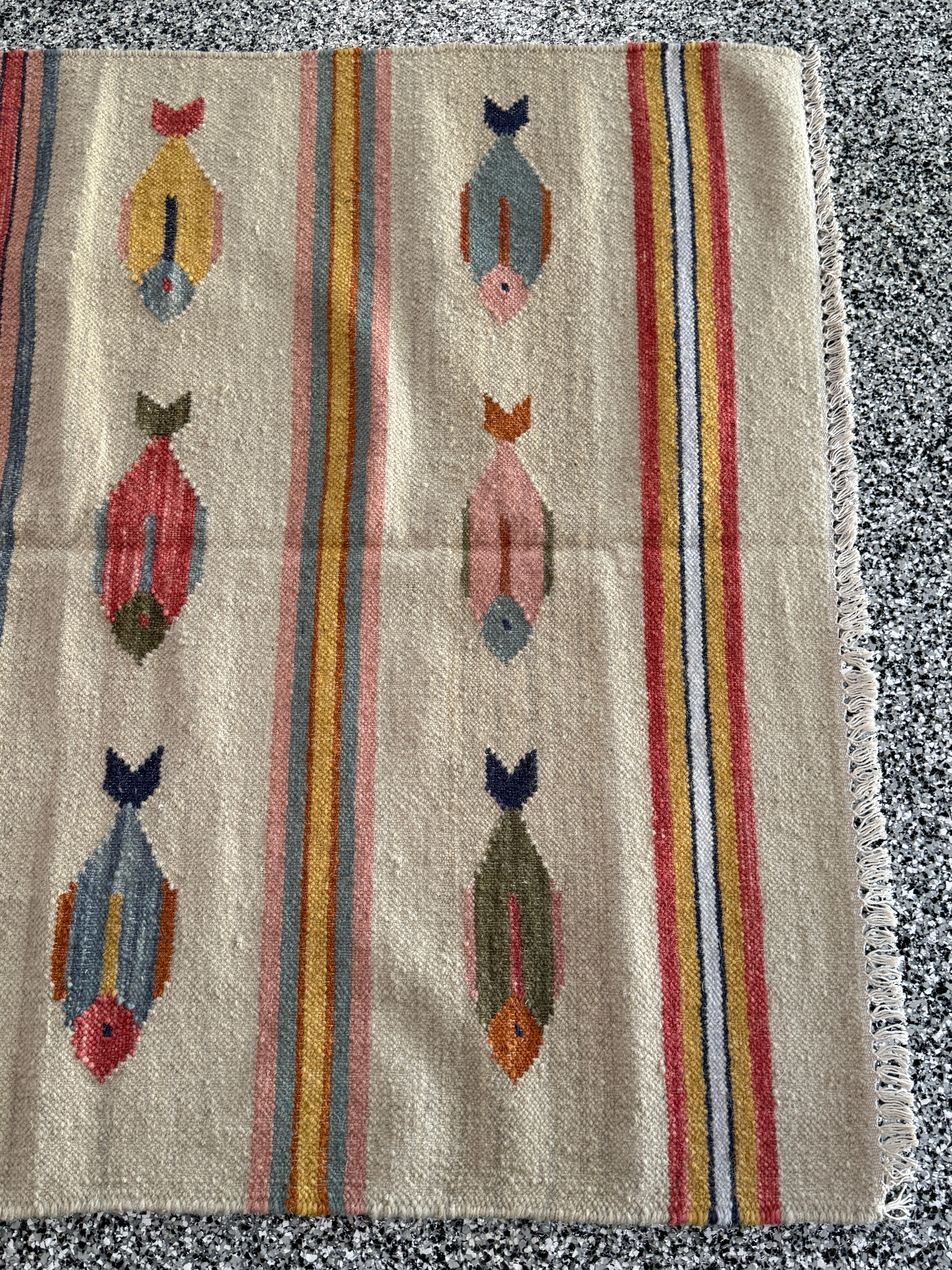 4' x 6' Ft. Fun Colorful Contemporary Fish Design Turkish Oushak Kilim Hand Knotted Wool Area Rug – BR3147