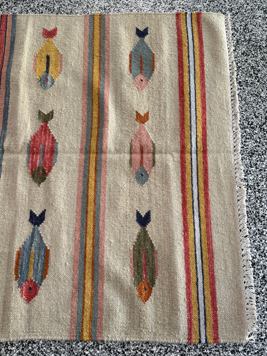 4' x 6' Ft. Fun Colorful Contemporary Fish Design Turkish Oushak Kilim Hand Knotted Wool Area Rug – BR3147