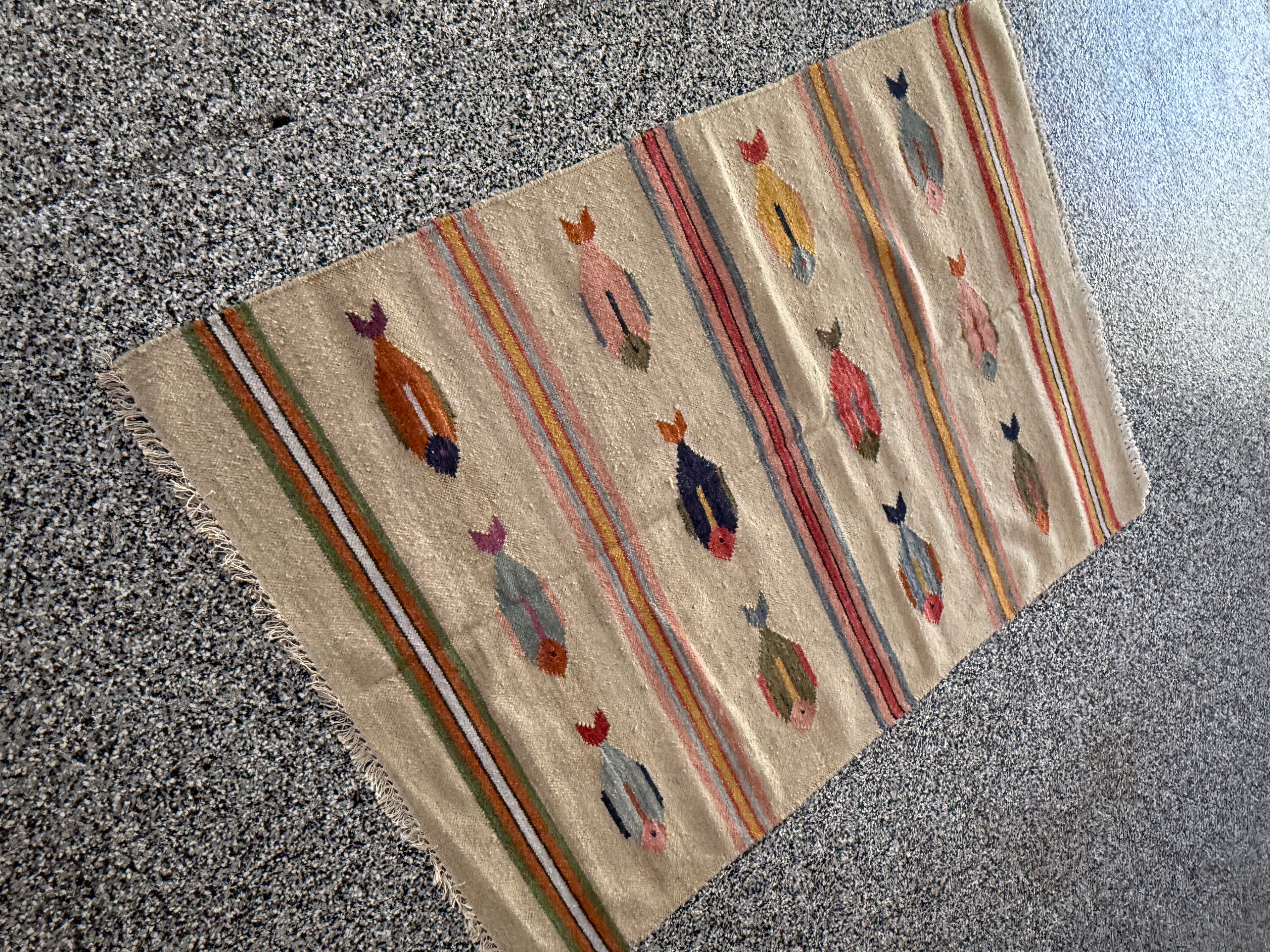 4' x 6' Ft. Fun Colorful Contemporary Fish Design Turkish Oushak Kilim Hand Knotted Wool Area Rug – BR3147