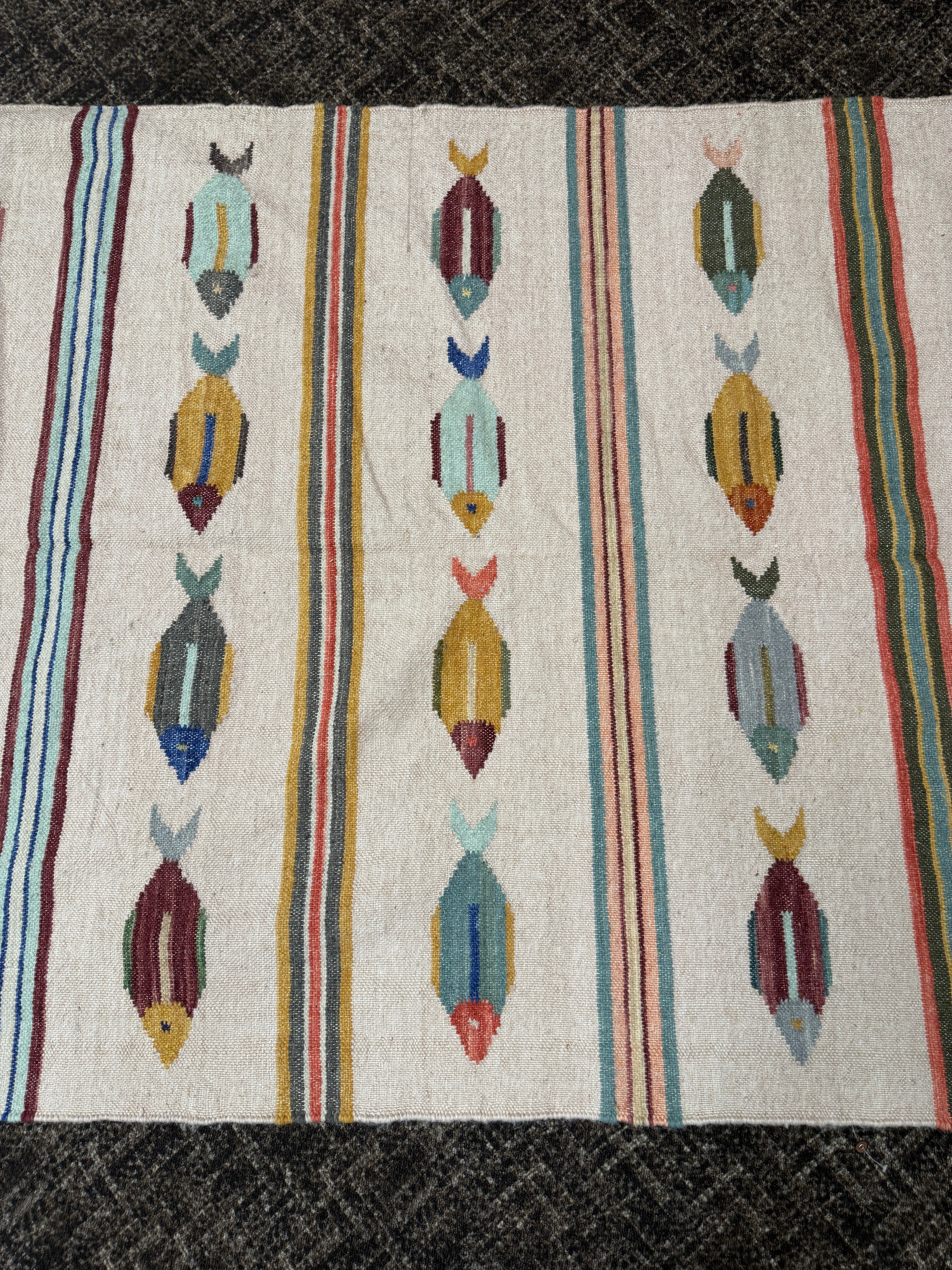 5' x 8' Ft. Fun Colorful Fish Design Turkish Oushak Hand Knotted Wool Area Rug - BR3131