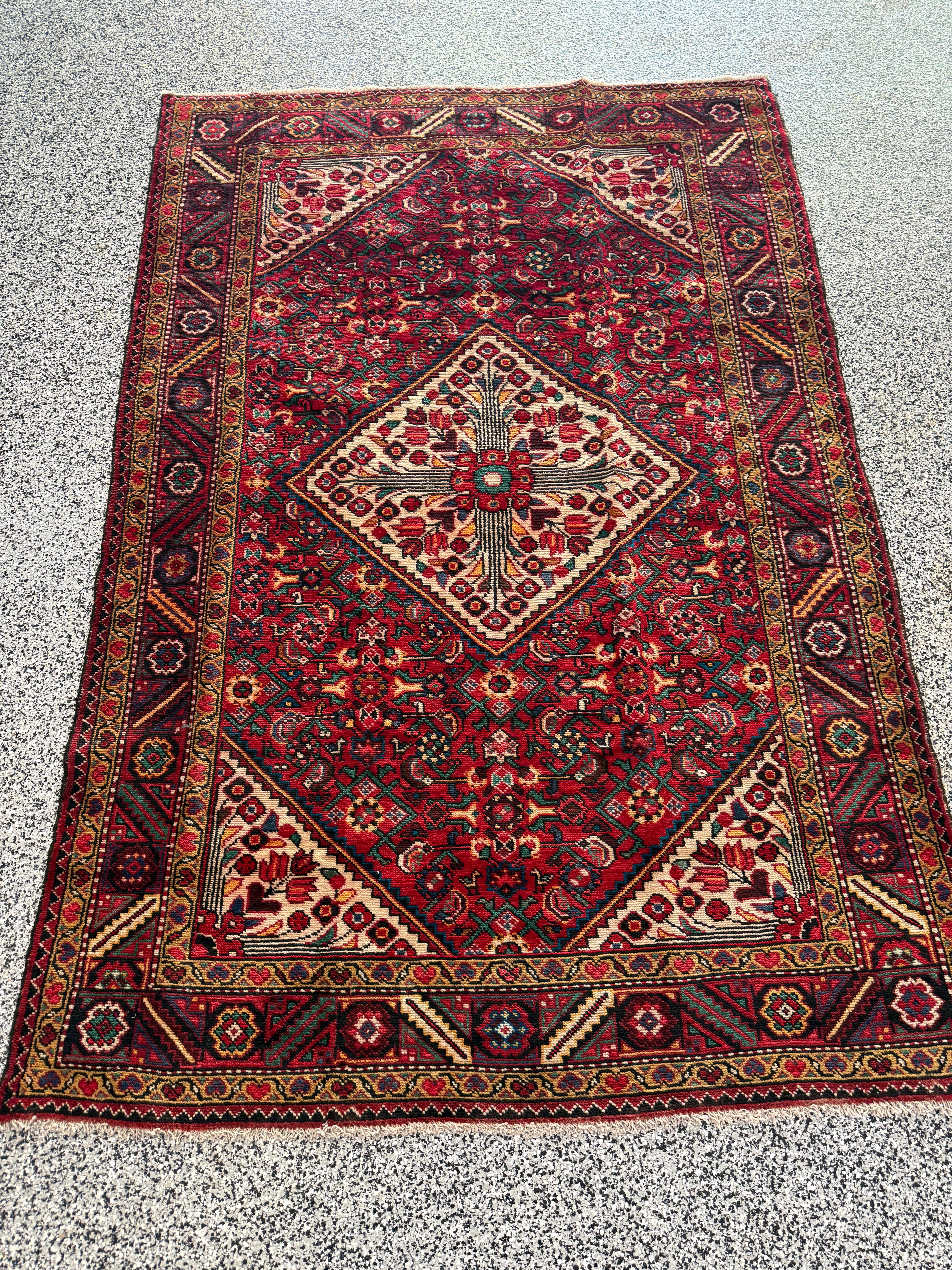 5' x 8' Ft Authentic Vintage Persian Abadeh Heibatlu Design Hand Knotted Wool Area Rug -BR3136