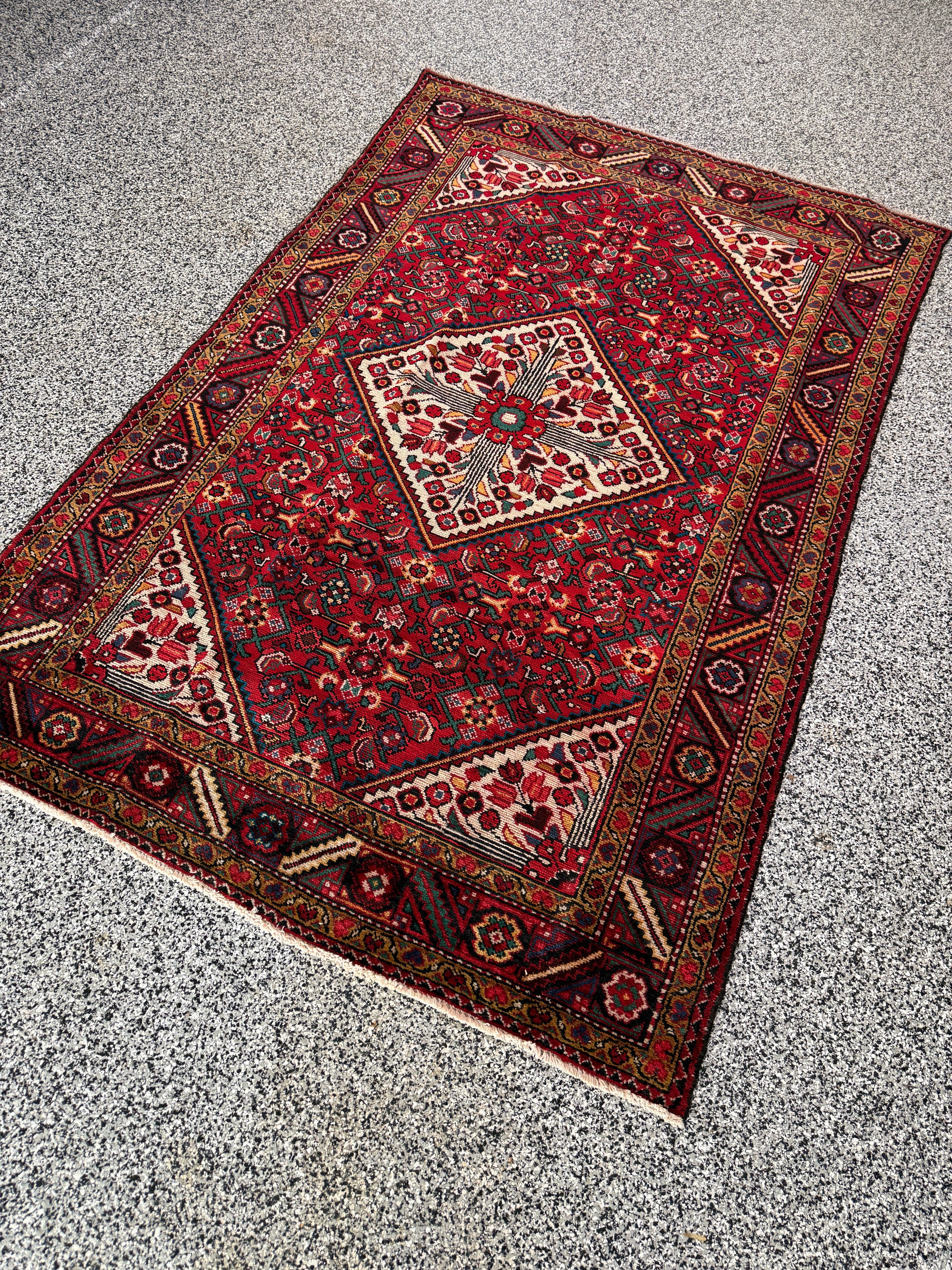 5' x 8' Ft Authentic Vintage Persian Abadeh Heibatlu Design Hand Knotted Wool Area Rug -BR3136