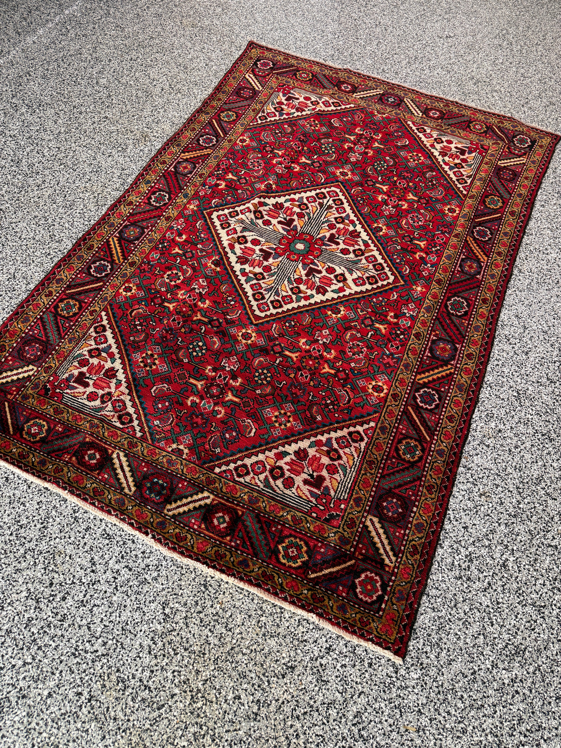 5' x 8' Ft Authentic Vintage Persian Abadeh Heibatlu Design Hand Knotted Wool Area Rug -BR3136