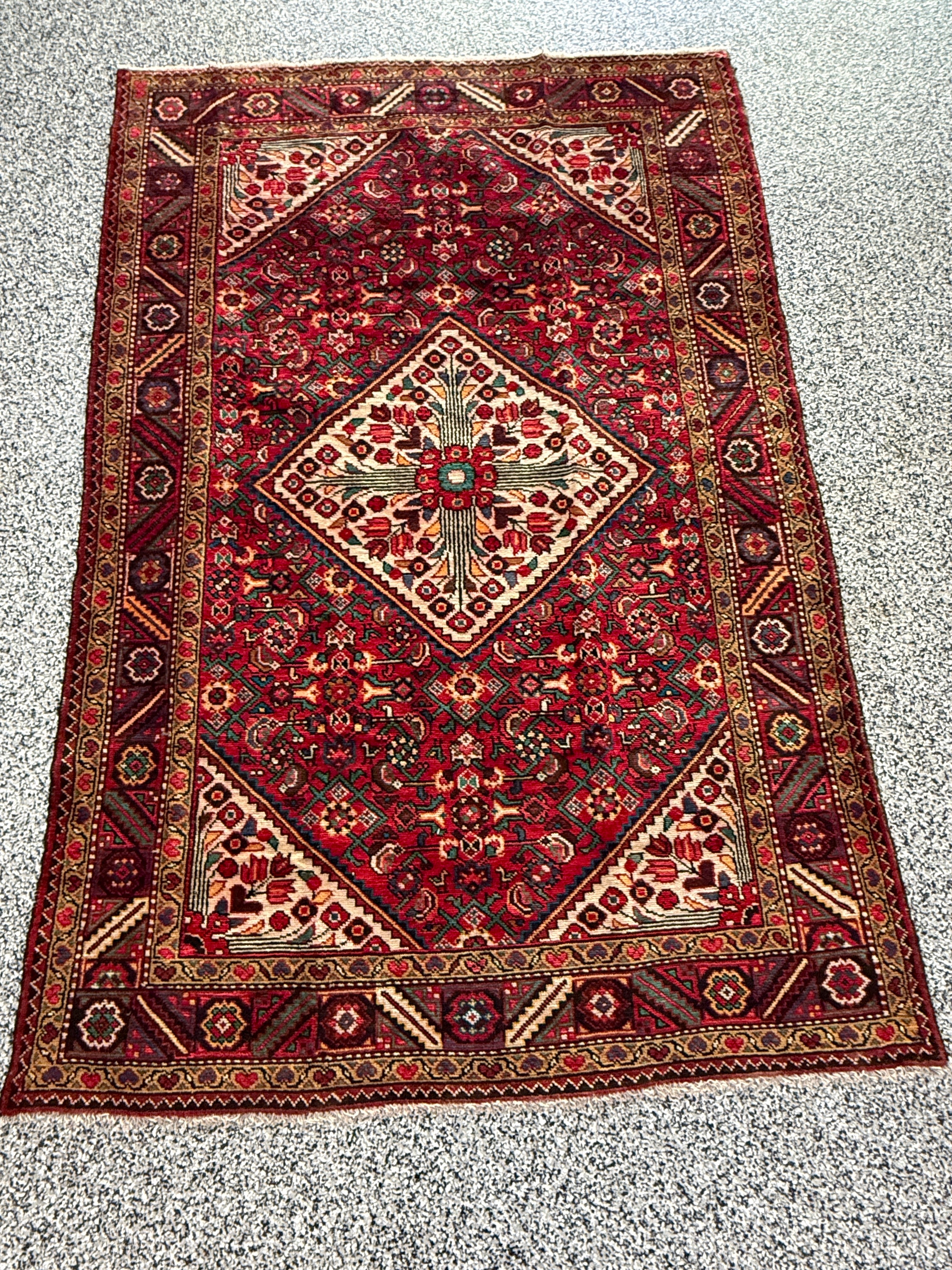 5' x 8' Ft Authentic Vintage Persian Abadeh Heibatlu Design Hand Knotted Wool Area Rug -BR3136