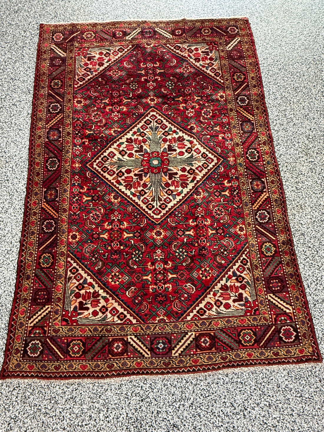 5' x 8' Ft Authentic Vintage Persian Abadeh Heibatlu Design Hand Knotted Wool Area Rug -BR3136
