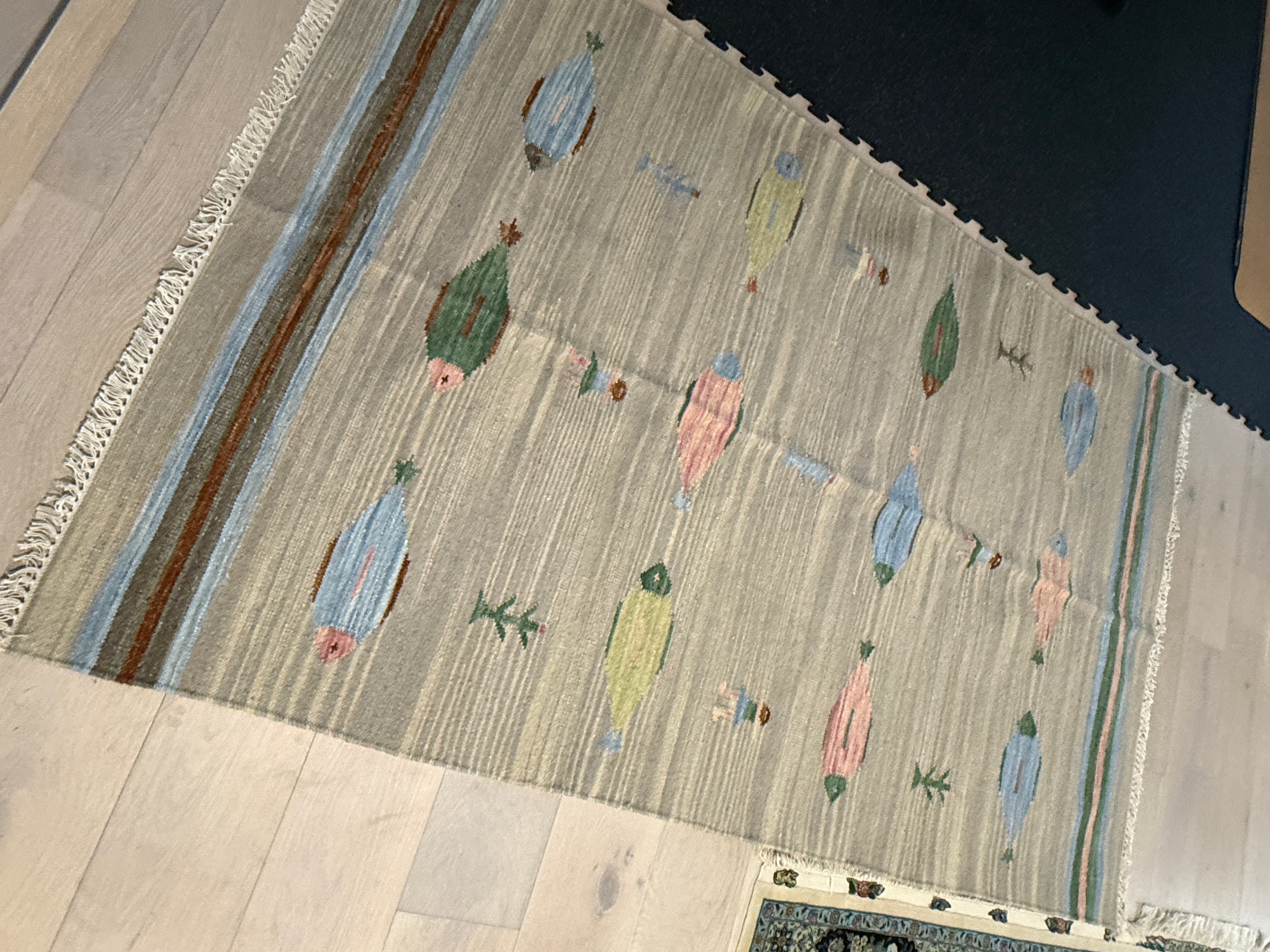 5' x 8' Ft. Fun Colorful Fish & Farm Design Turkish Oushak Kilim Hand Knotted Wool Area Rug – BR3128