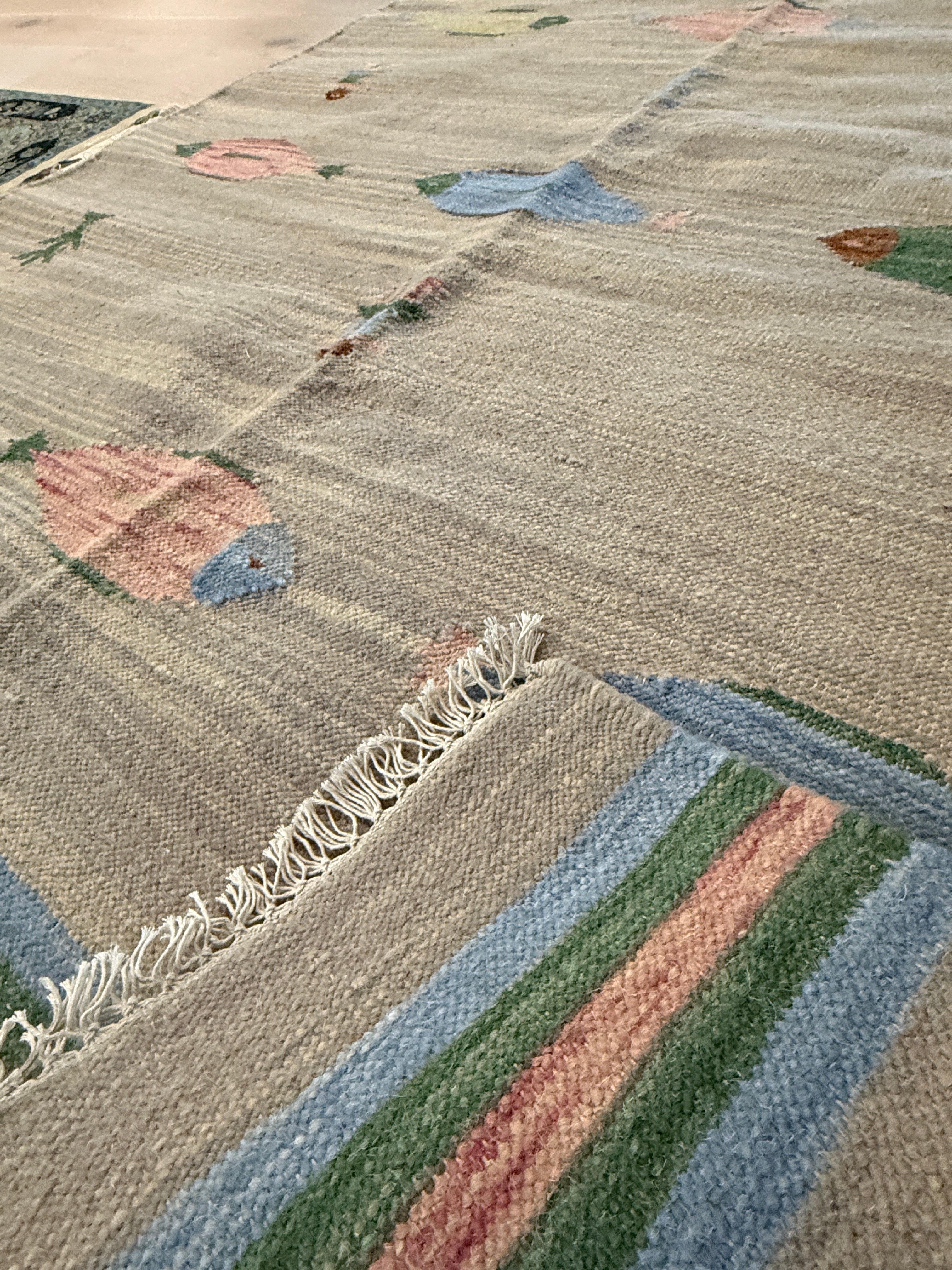 5' x 8' Ft. Fun Colorful Contemporary Fish / Farm Design Turkish Oushak Kilim Hand Knotted Wool Area Rug – BR3148