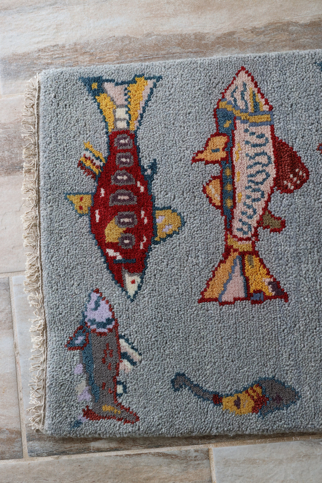 2' x 3' Ft. Fun Fish/Sea Design Turkish Oushak Bohemian Hand Knotted Wool Area Rug - BR3013