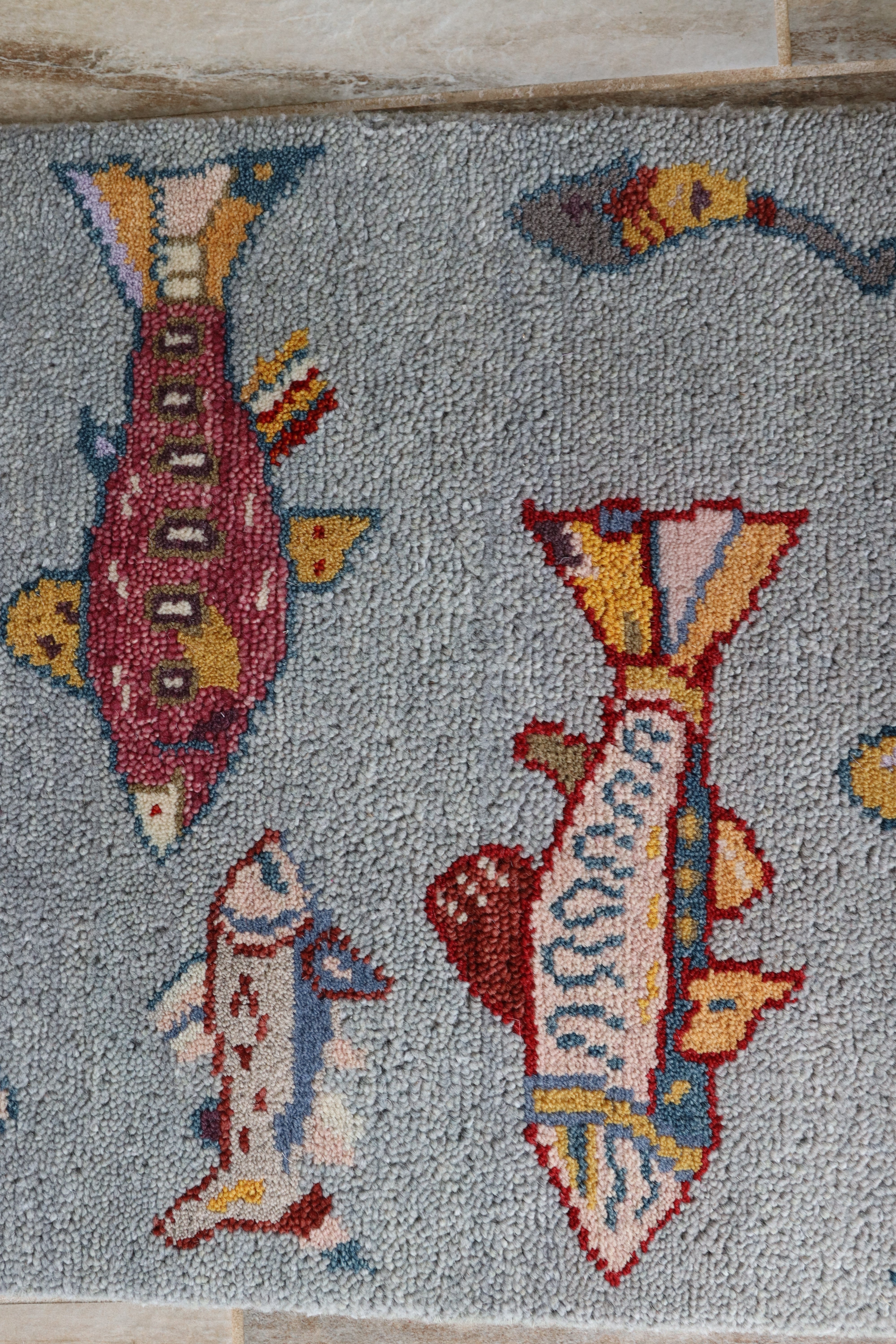 2' x 3' Ft. Fun Fish/Sea Design Turkish Oushak Bohemian Hand Knotted Wool Area Rug - BR3013