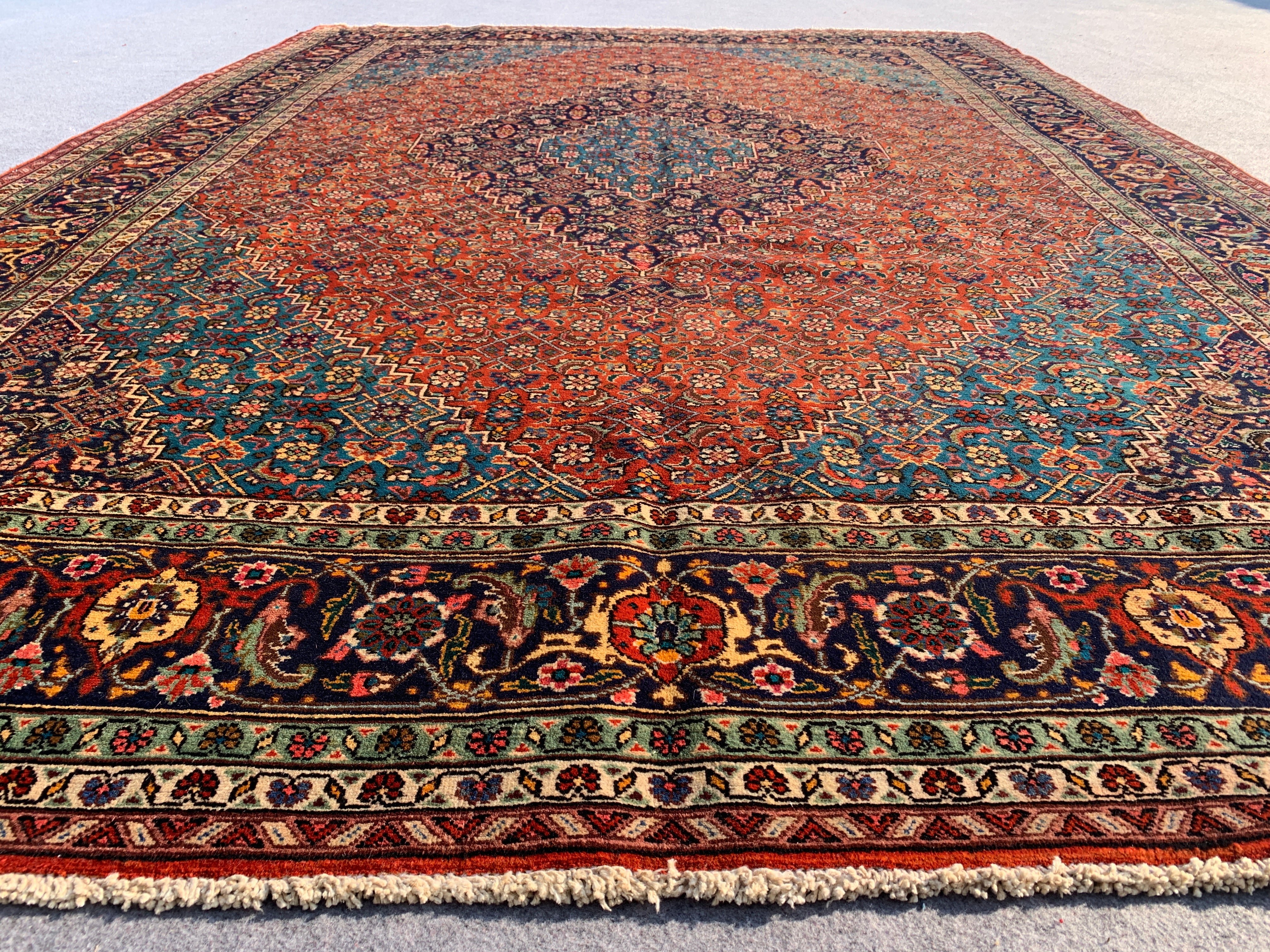 12' x 8' Ft. Authentic Persian Tabriz Herati Design Hand Knotted Fine Wool Large Area Rug BR2502