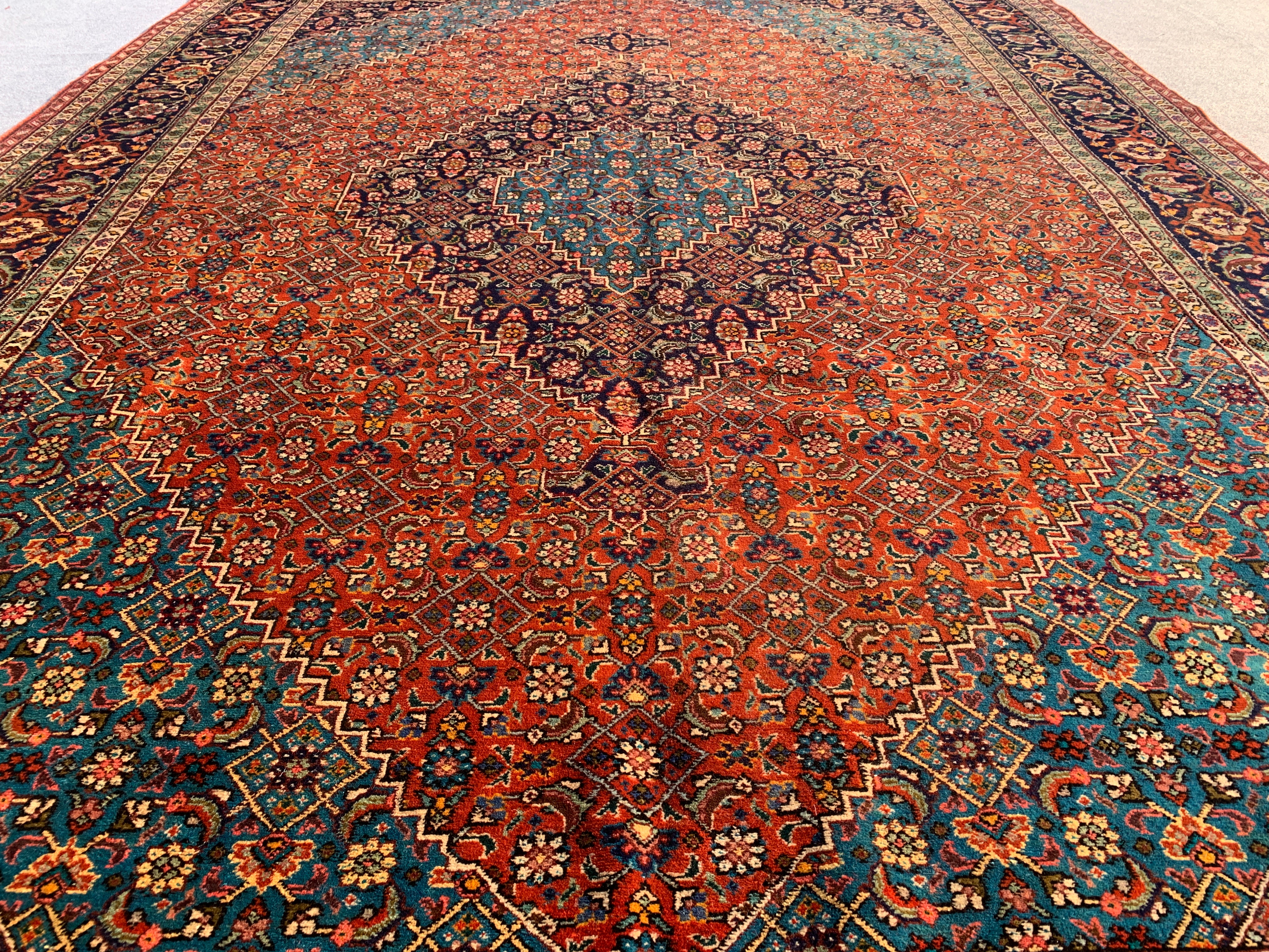 12' x 8' Ft. Authentic Persian Tabriz Herati Design Hand Knotted Fine Wool Large Area Rug BR2502