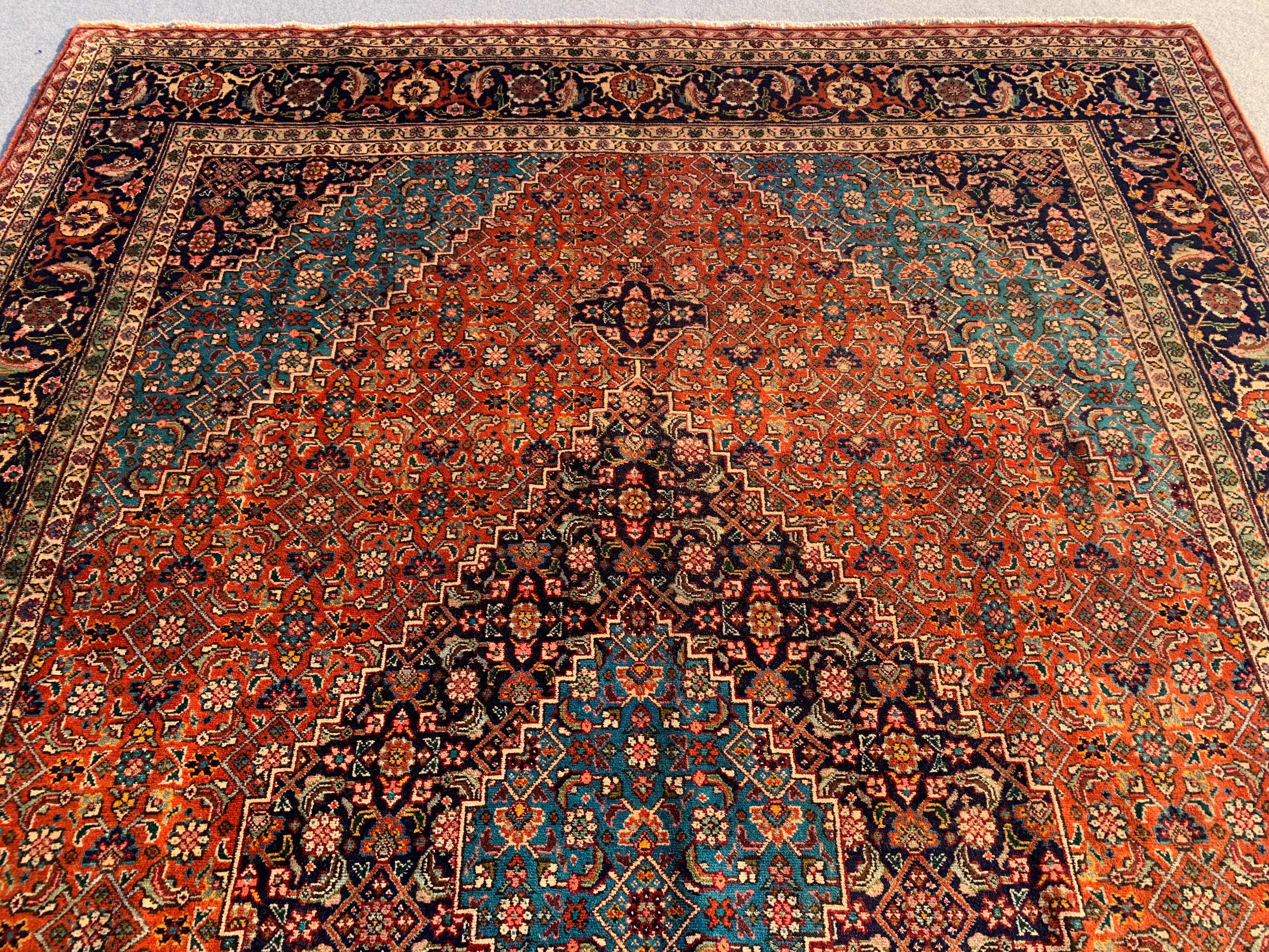 12' x 8' Ft. Authentic Persian Tabriz Herati Design Hand Knotted Fine Wool Large Area Rug BR2502