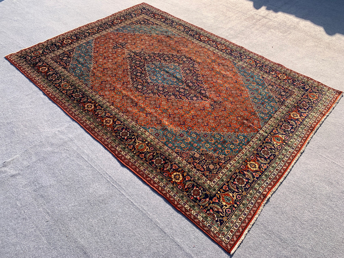 12' x 8' Ft. Authentic Persian Tabriz Herati Design Hand Knotted Fine Wool Large Area Rug BR2502