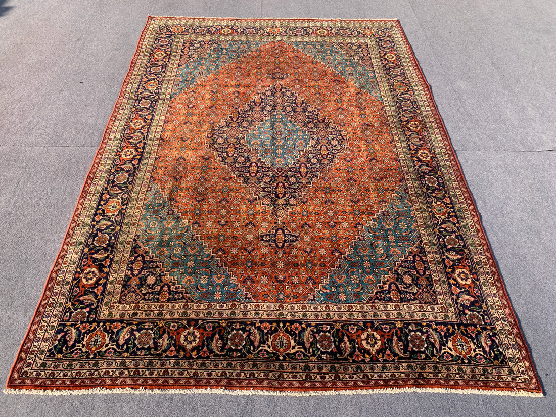 12' x 8' Ft. Authentic Persian Tabriz Herati Design Hand Knotted Fine Wool Large Area Rug BR2502