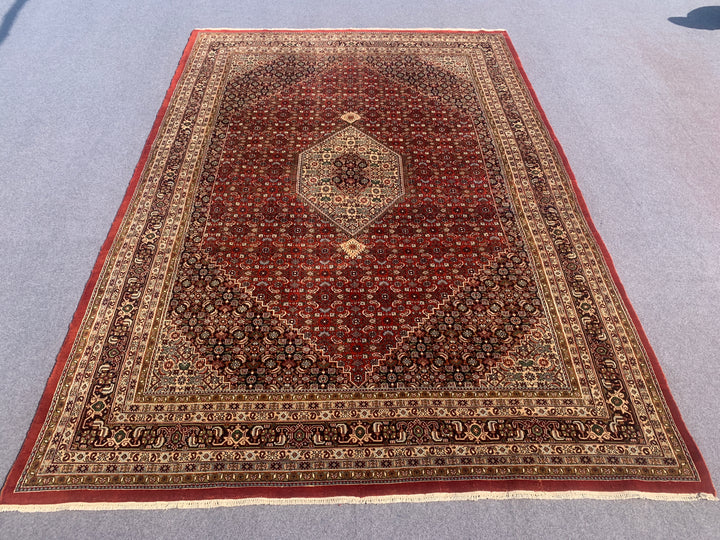 12' x 8' Ft. Authentic Persian Bijar Mahi Design Hand Knotted Fine Wool Large Area Rug BR2504