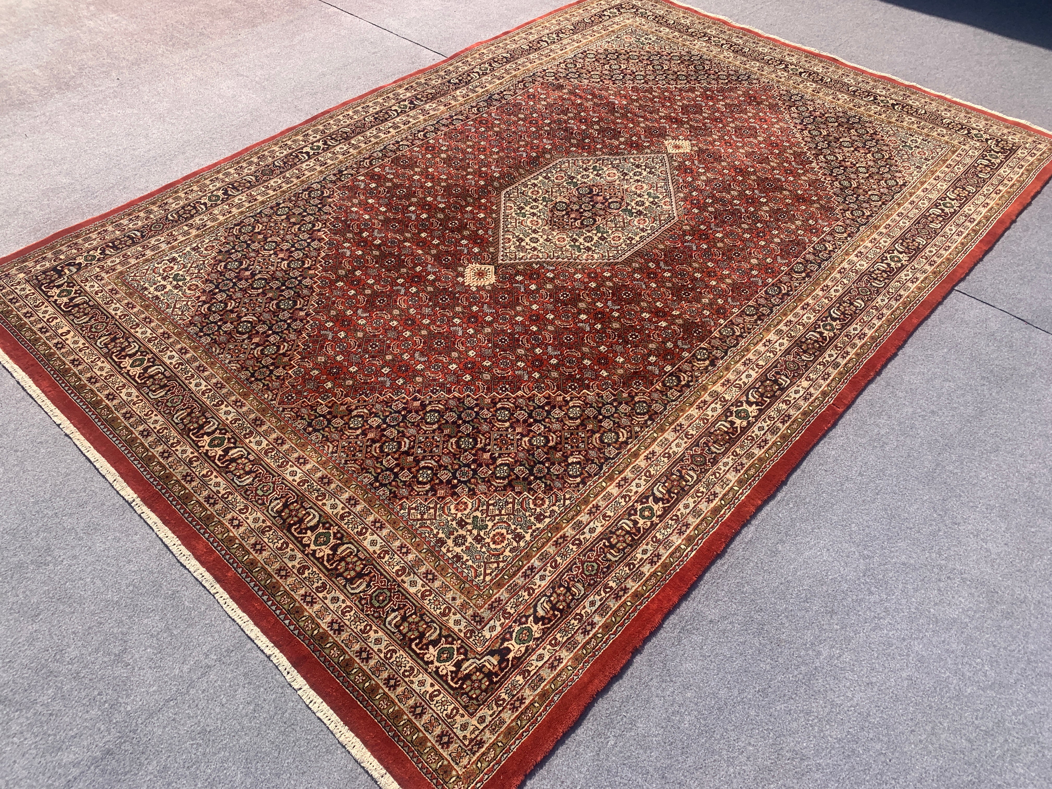 12' x 8' Ft. Authentic Persian Bijar Mahi Design Hand Knotted Fine Wool Large Area Rug BR2504