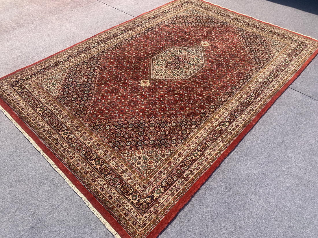 12' x 8' Ft. Authentic Persian Bijar Mahi Design Hand Knotted Fine Wool Large Area Rug BR2504