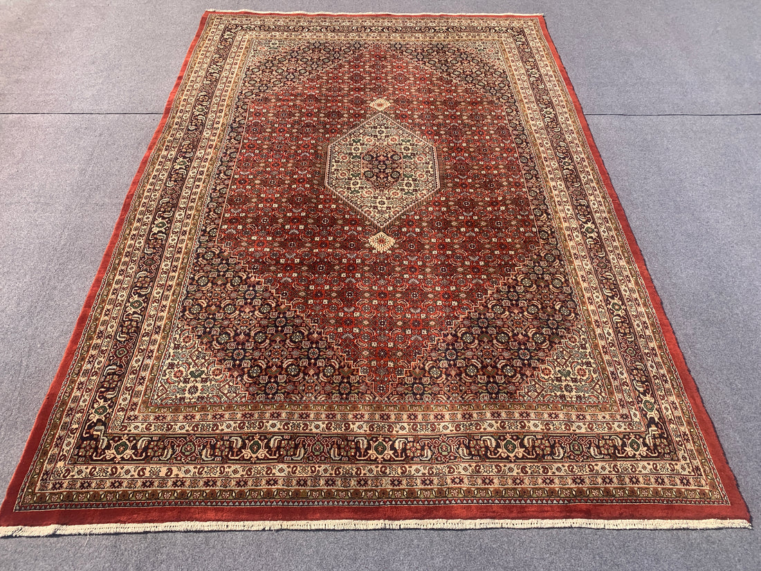 12' x 8' Ft. Authentic Persian Bijar Mahi Design Hand Knotted Fine Wool Large Area Rug BR2504