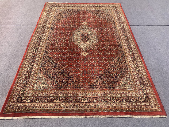 12' x 8' Ft. Authentic Persian Bijar Mahi Design Hand Knotted Fine Wool Large Area Rug BR2504