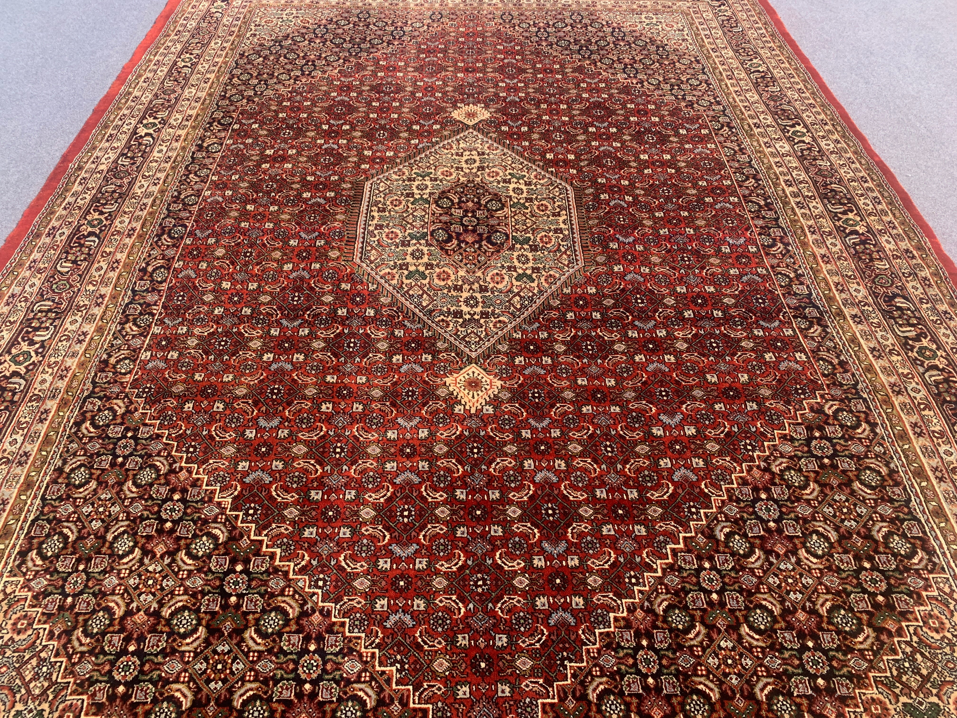 12' x 8' Ft. Authentic Persian Bijar Mahi Design Hand Knotted Fine Wool Large Area Rug BR2504