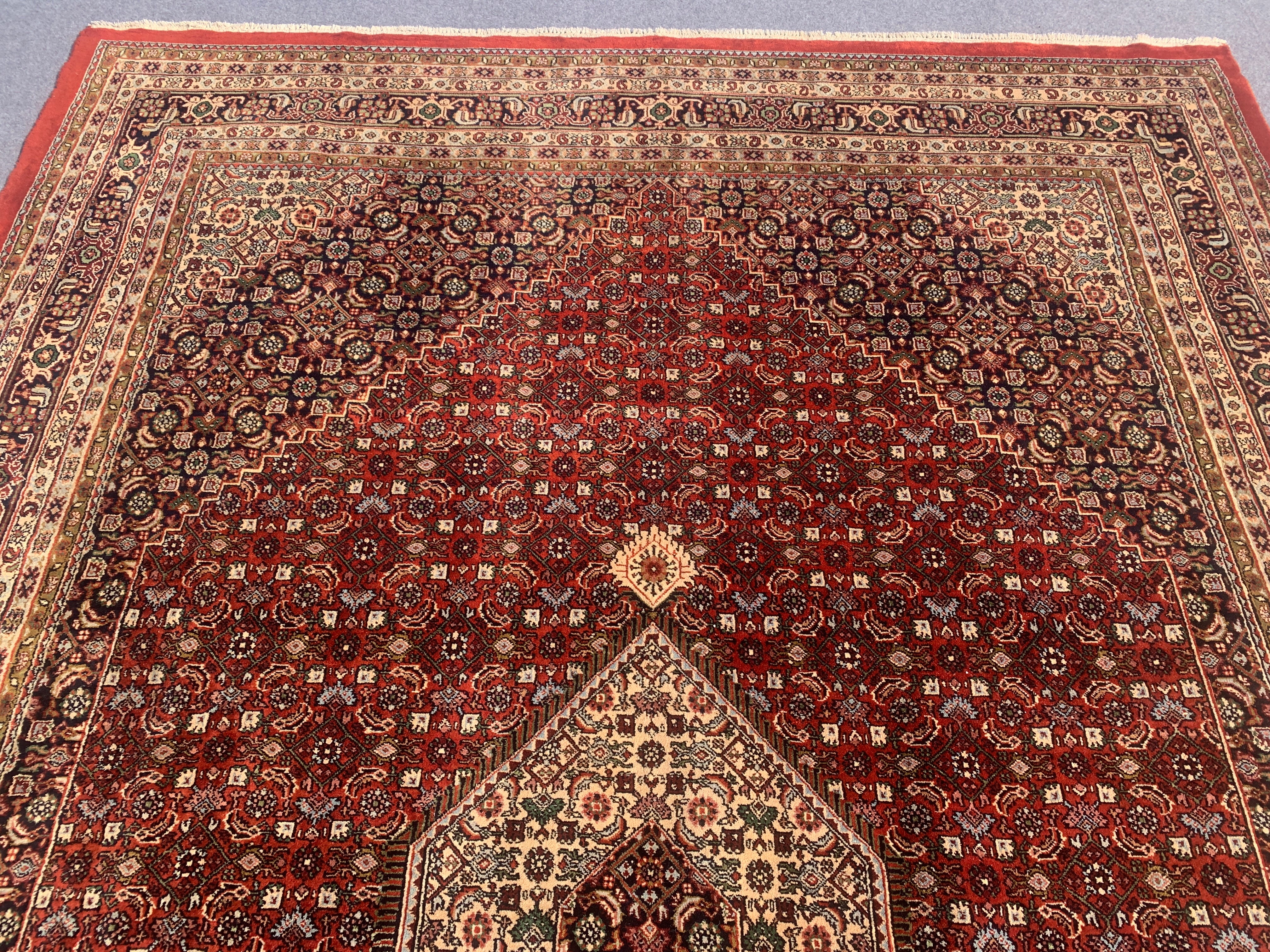 12' x 8' Ft. Authentic Persian Bijar Mahi Design Hand Knotted Fine Wool Large Area Rug BR2504