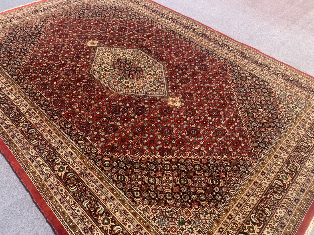 12' x 8' Ft. Authentic Persian Bijar Mahi Design Hand Knotted Fine Wool Large Area Rug BR2504