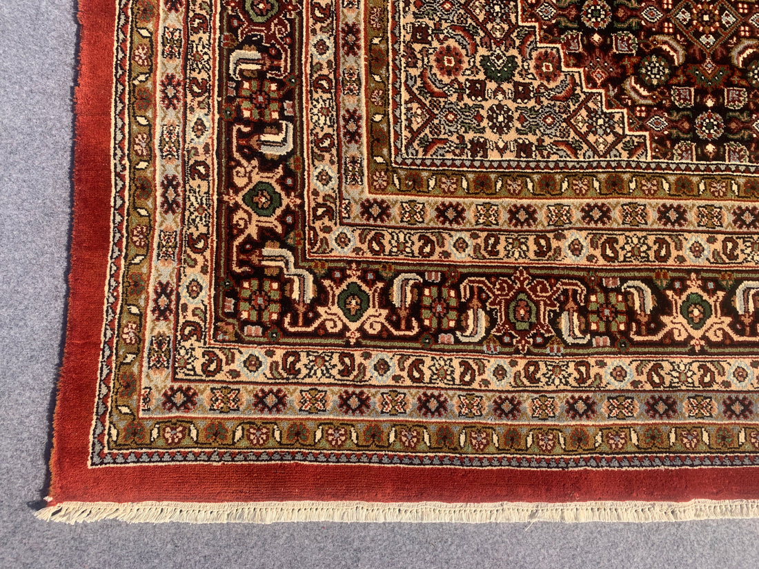 12' x 8' Ft. Authentic Persian Bijar Mahi Design Hand Knotted Fine Wool Large Area Rug BR2504