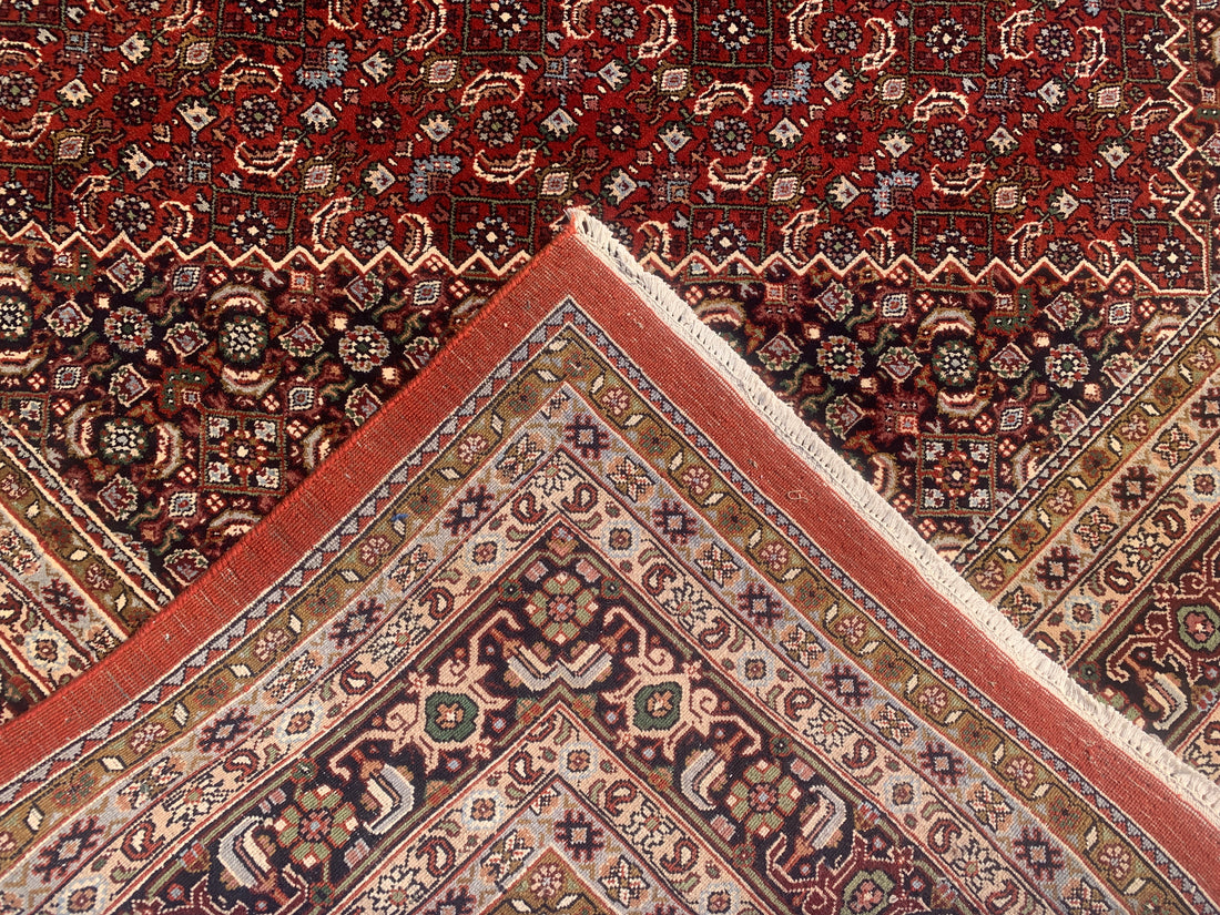 12' x 8' Ft. Authentic Persian Bijar Mahi Design Hand Knotted Fine Wool Large Area Rug BR2504